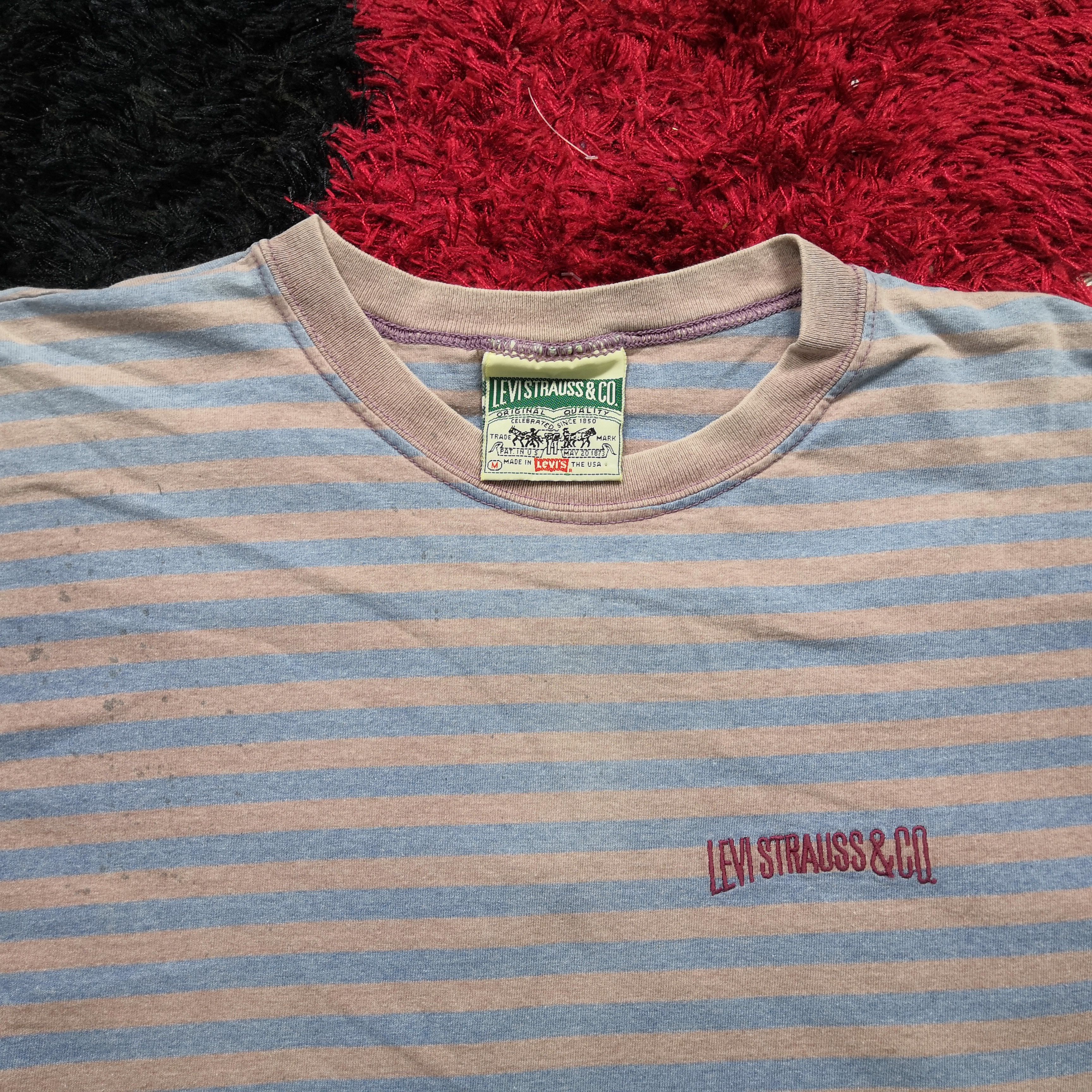 Levi's × Vintage Vintage Lev's T Shirt Levi Strauss & Co Stripe Crewneck Tees Size US M / EU 48-50 / 2 - 4 Thumbnail