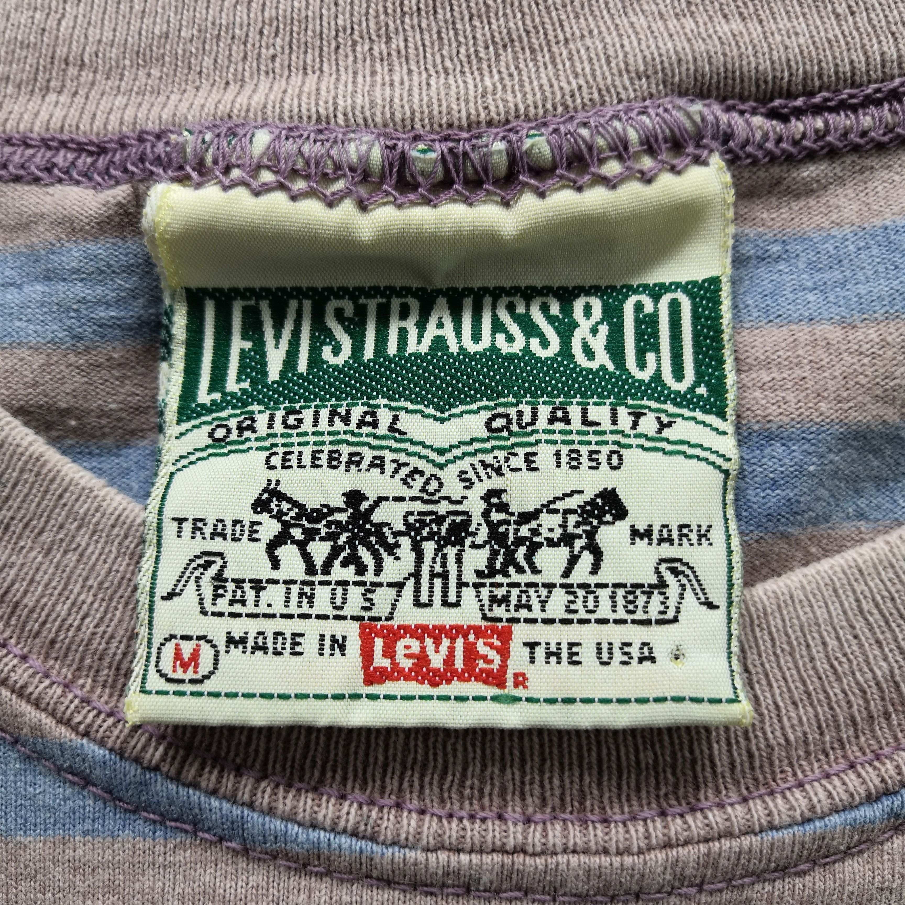 Levi's × Vintage Vintage Lev's T Shirt Levi Strauss & Co Stripe Crewneck Tees Size US M / EU 48-50 / 2 - 5 Thumbnail