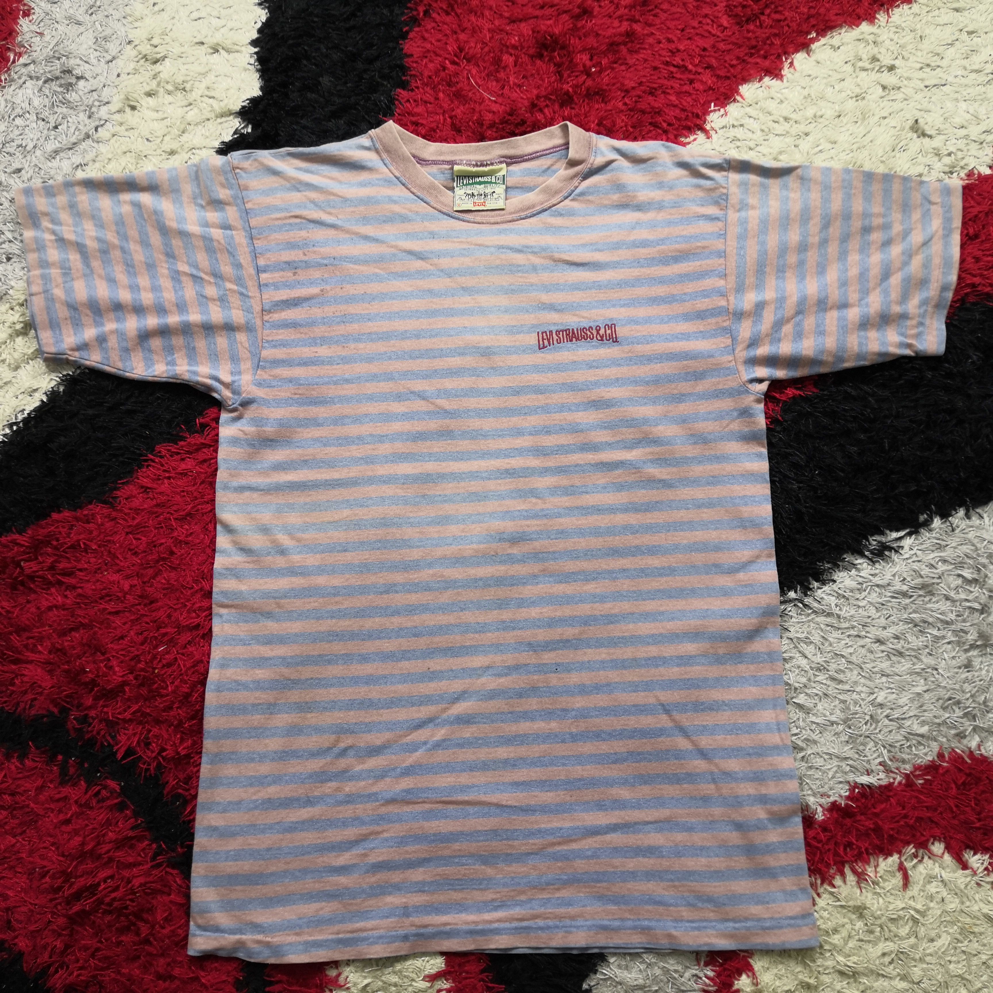 Levi's × Vintage Vintage Lev's T Shirt Levi Strauss & Co Stripe Crewneck Tees Size US M / EU 48-50 / 2 - 3 Thumbnail