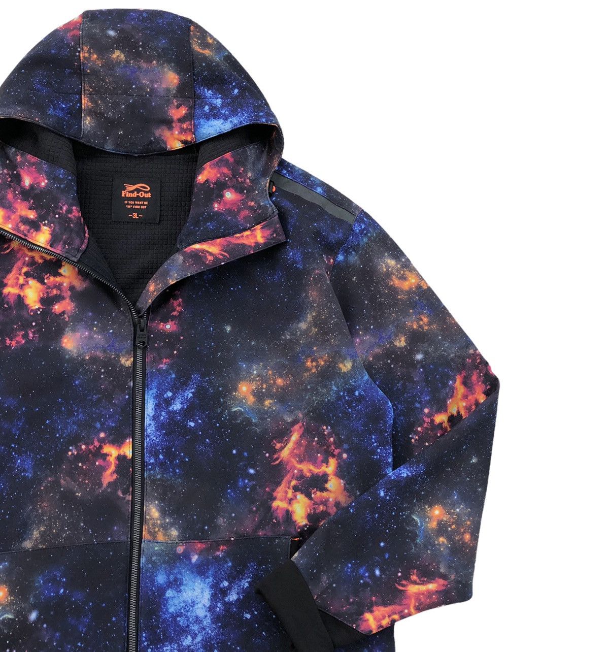 Japanese Brand Find-Out 3D Print Graphic Galaxy Hooded Waterproof Jacket Size US XL / EU 56 / 4 - 5 Thumbnail