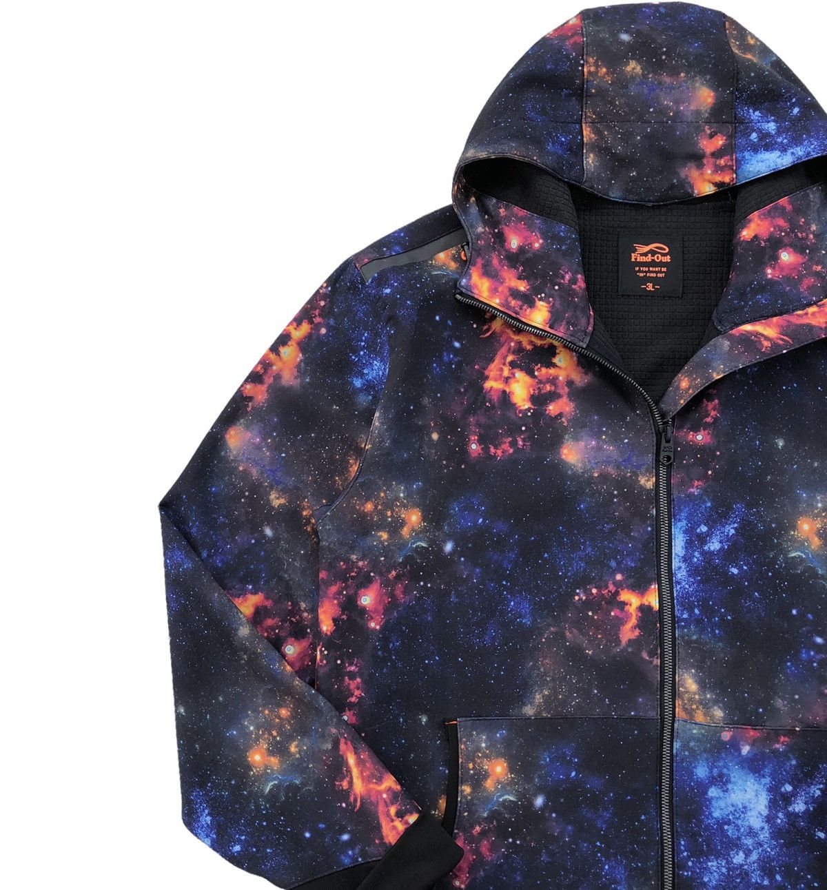 Japanese Brand Find-Out 3D Print Graphic Galaxy Hooded Waterproof Jacket Size US XL / EU 56 / 4 - 4 Thumbnail