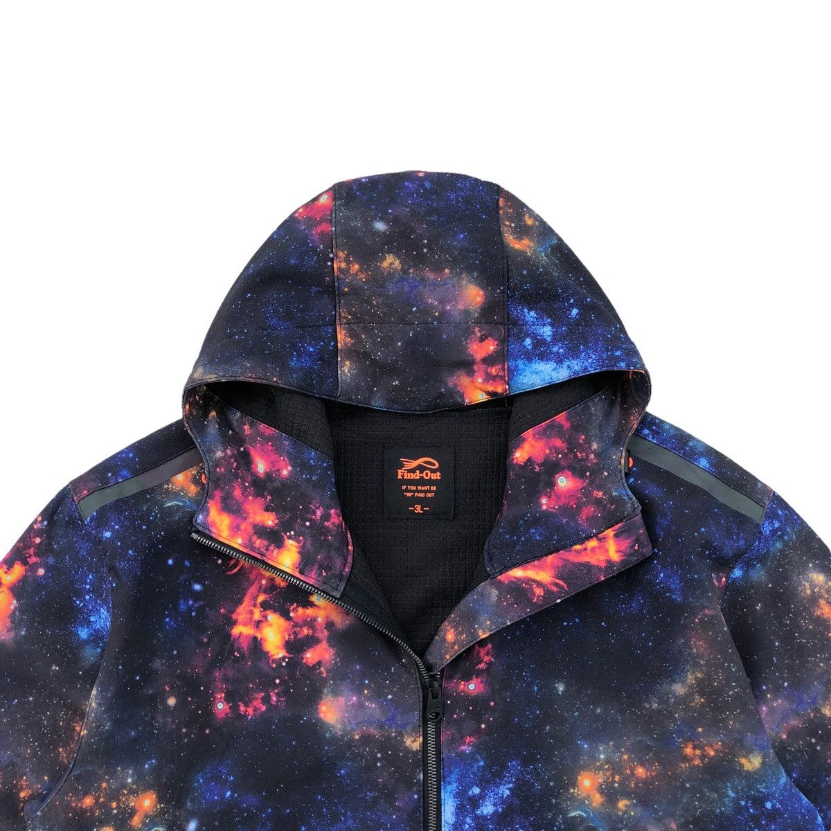 Japanese Brand Find-Out 3D Print Graphic Galaxy Hooded Waterproof Jacket Size US XL / EU 56 / 4 - 3 Thumbnail