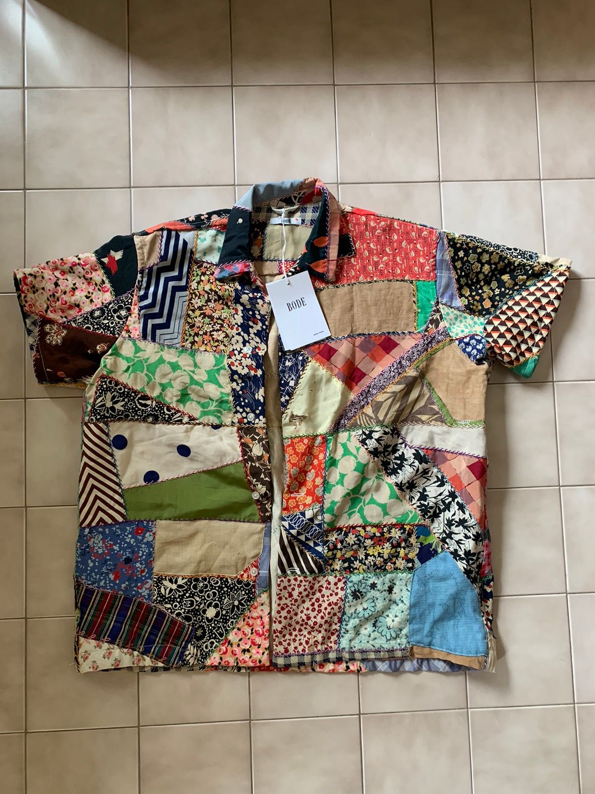 Pre-owned Bode Patchwork Quilt Button Up Shirt