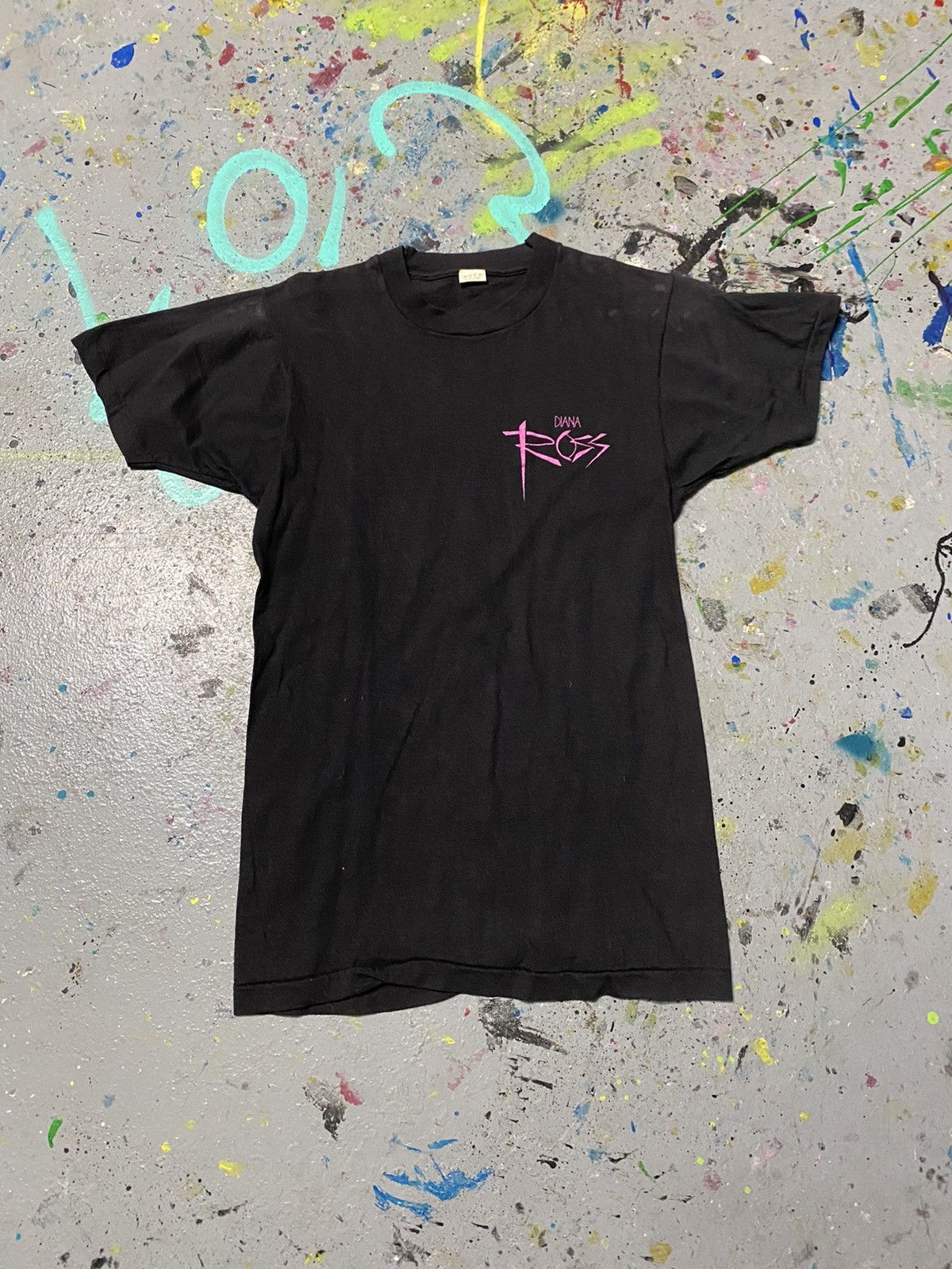 Band Tees × Vintage 1980s Diana Ross T-shirt “I want muscles” Size US S / EU 44-46 / 1 - 1 Thumbnail