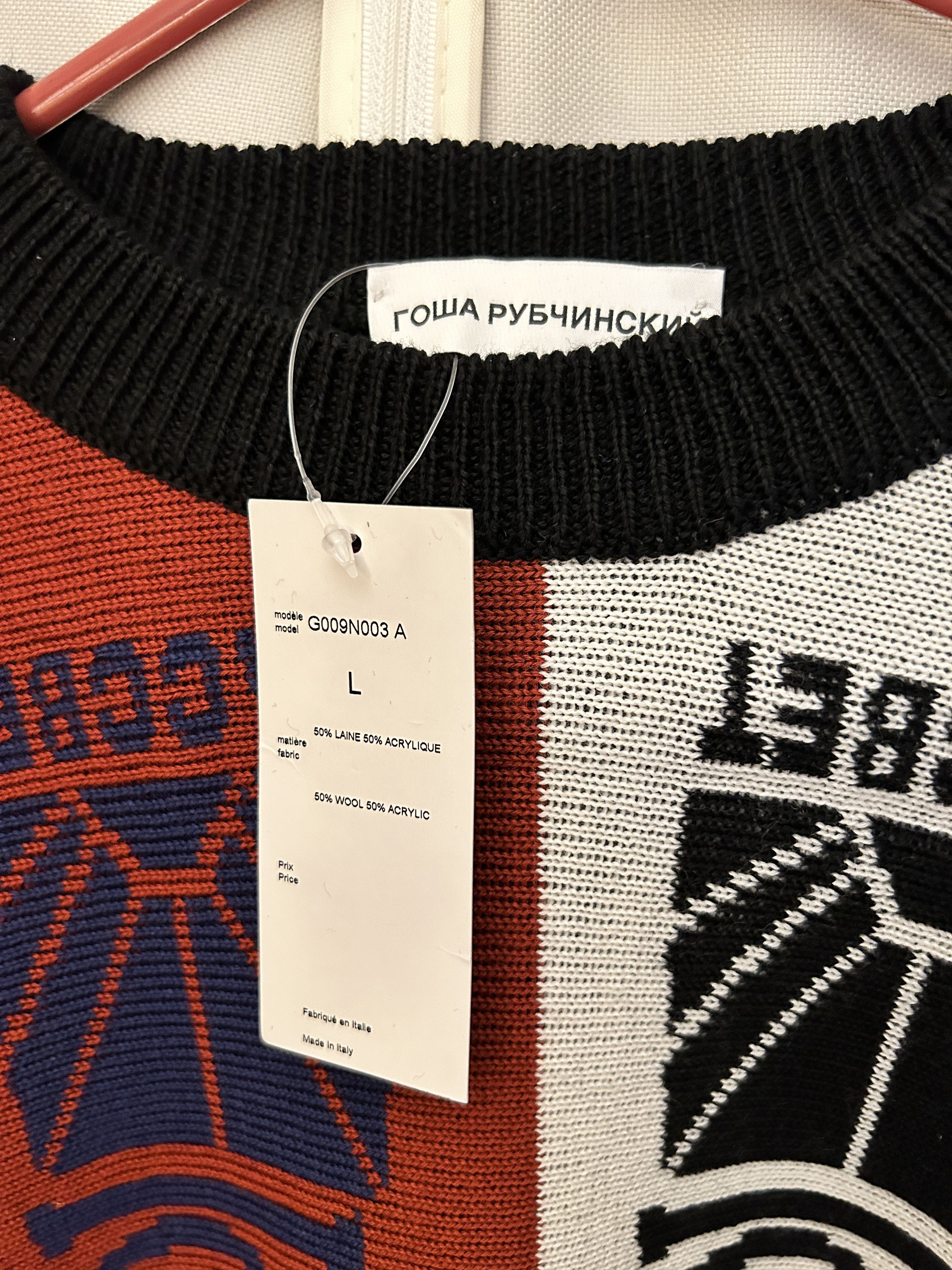 Gosha Rubchinskiy Wool Acrylic Sweater sunrise Black Scarf Paccbet lil peep Size US L / EU 52-54 / 3 - 3 Thumbnail