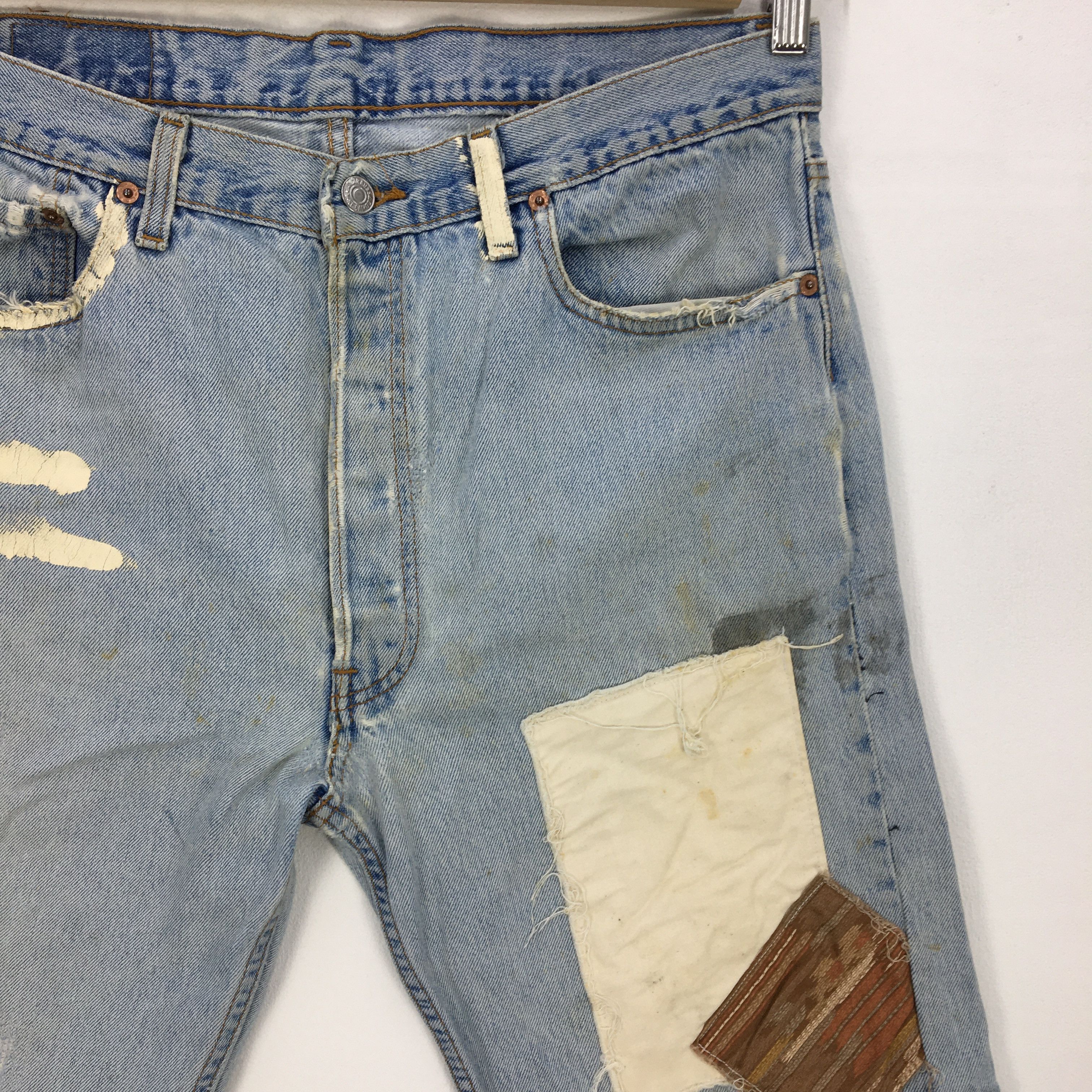 Levi's Vintage Levis 501 Jeans Navajo Reworked Levis Denim Pants Size US 32 / EU 48 - 7 Thumbnail