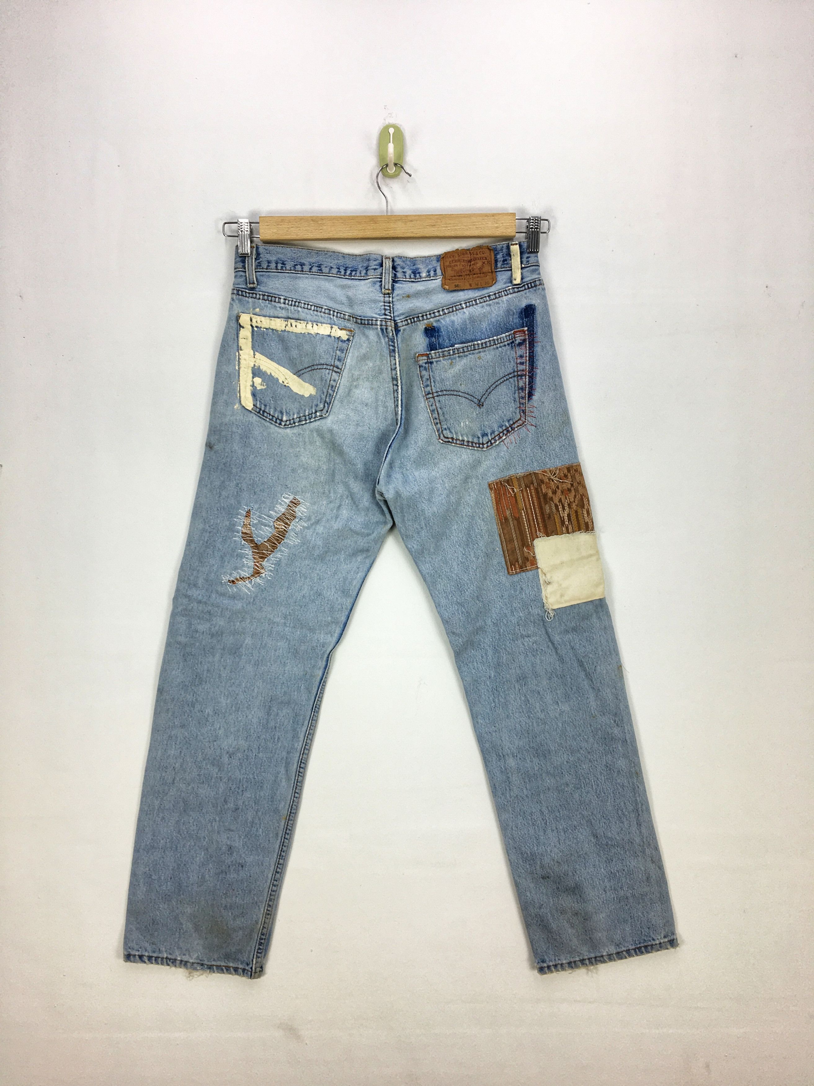 Levi's Vintage Levis 501 Jeans Navajo Reworked Levis Denim Pants Size US 32 / EU 48 - 2 Thumbnail