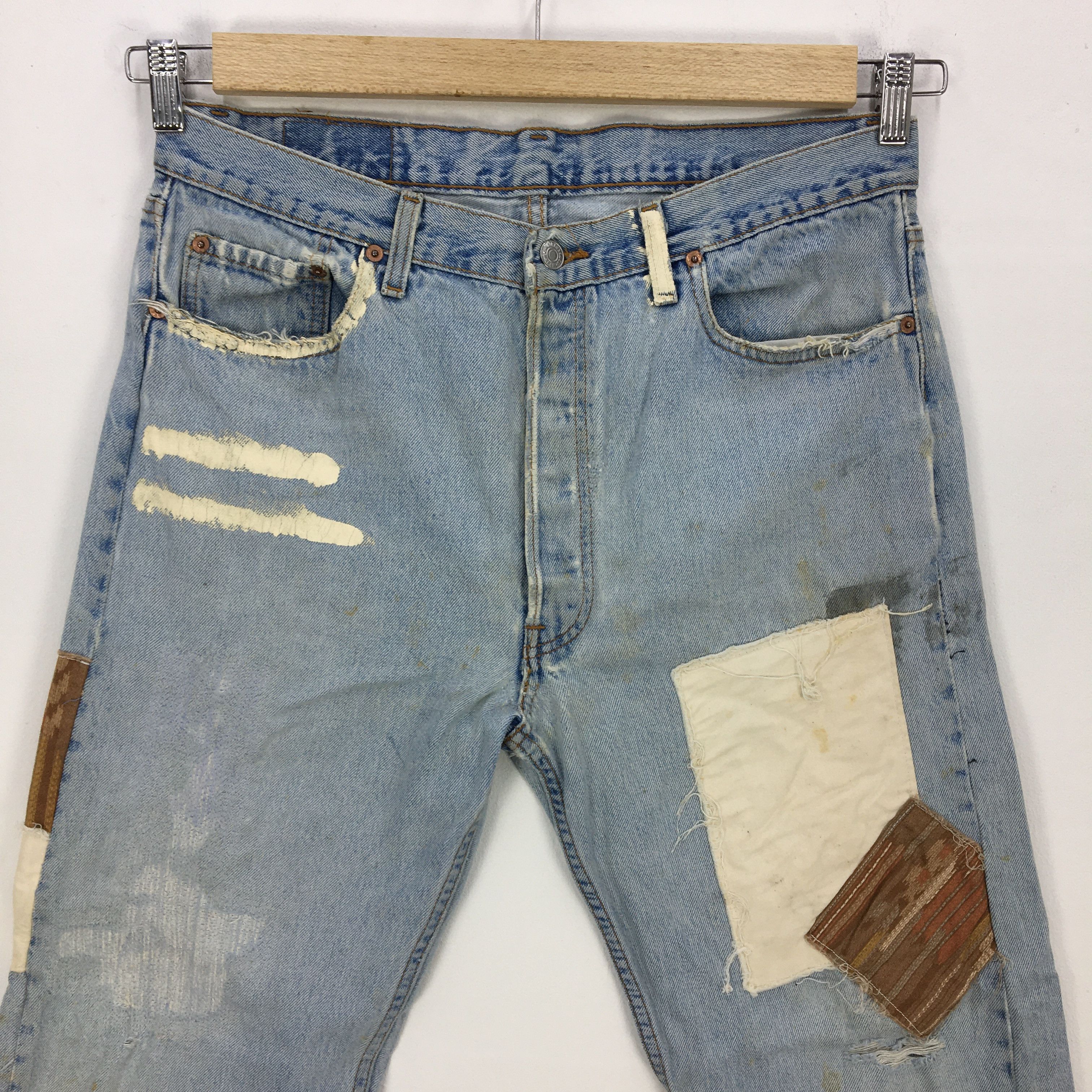 Levi's Vintage Levis 501 Jeans Navajo Reworked Levis Denim Pants Size US 32 / EU 48 - 3 Thumbnail