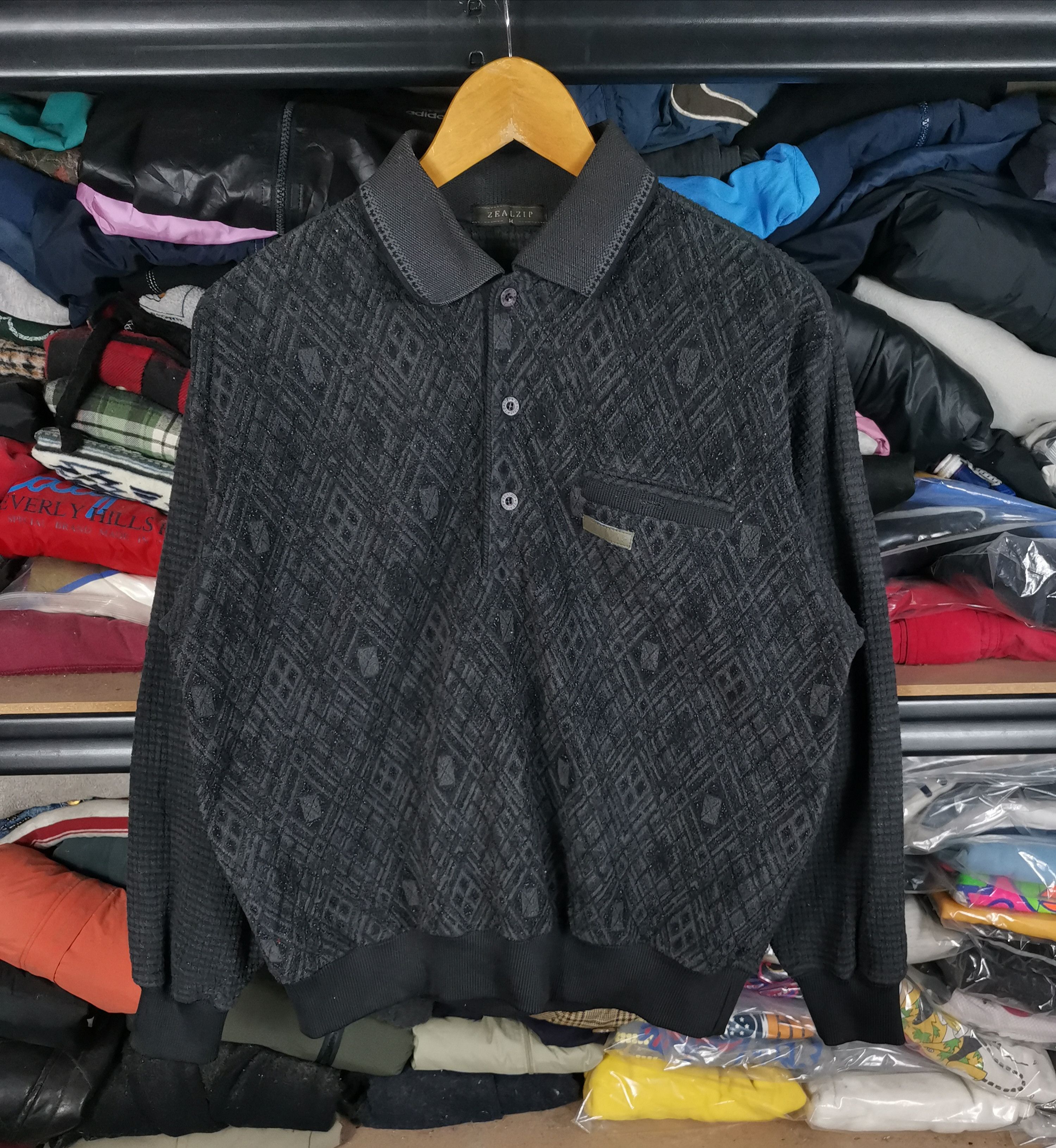 Japanese Brand Vintage 90s Japanese Brand Zeal Zip Polos Shirt Size US M / EU 48-50 / 2 - 1 Thumbnail