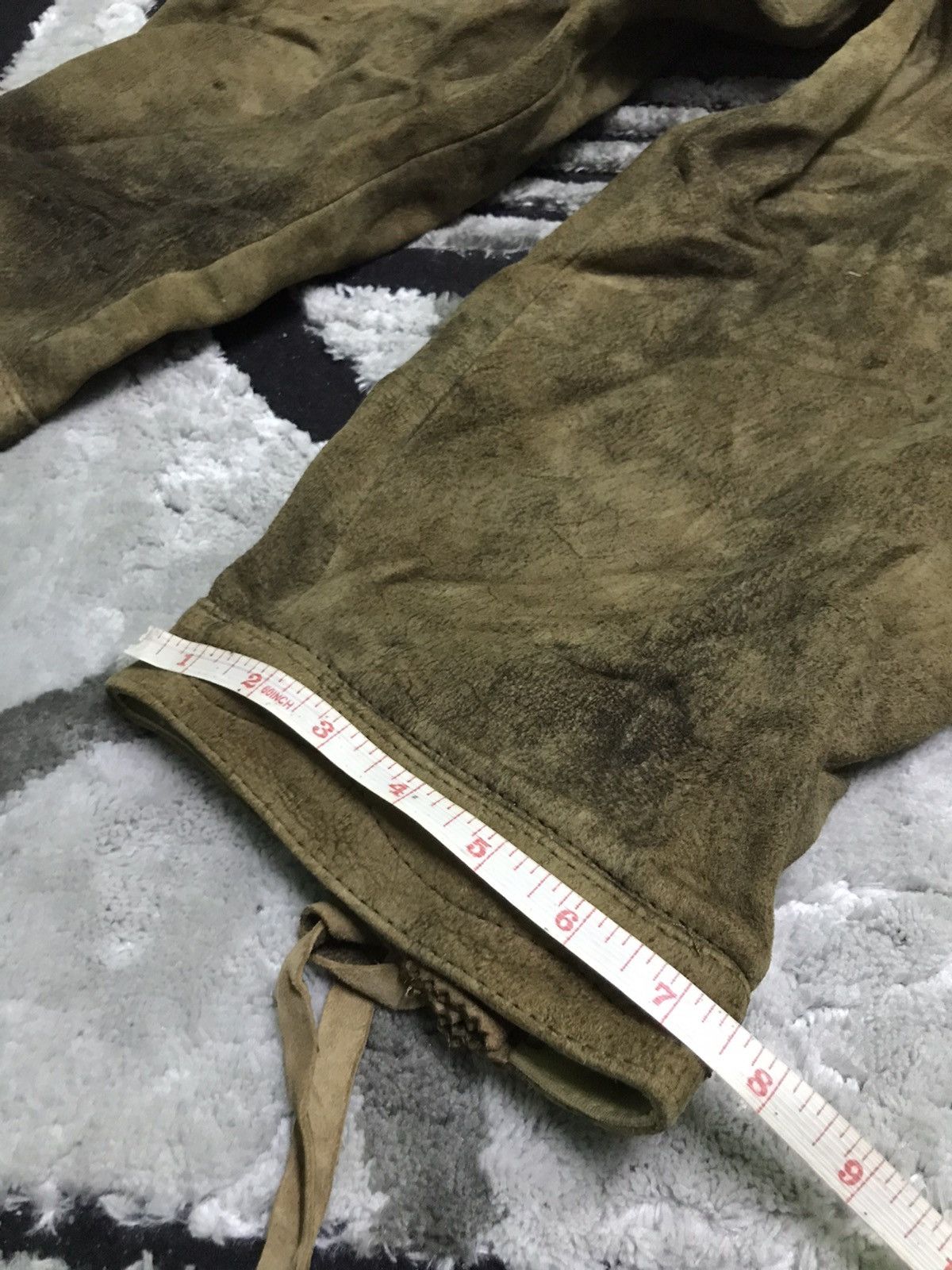 Leather 🔥Rare🔥Stockerpoint Lederhose Braces justin3 Bison Antique Size US 32 / EU 48 - 15 Thumbnail