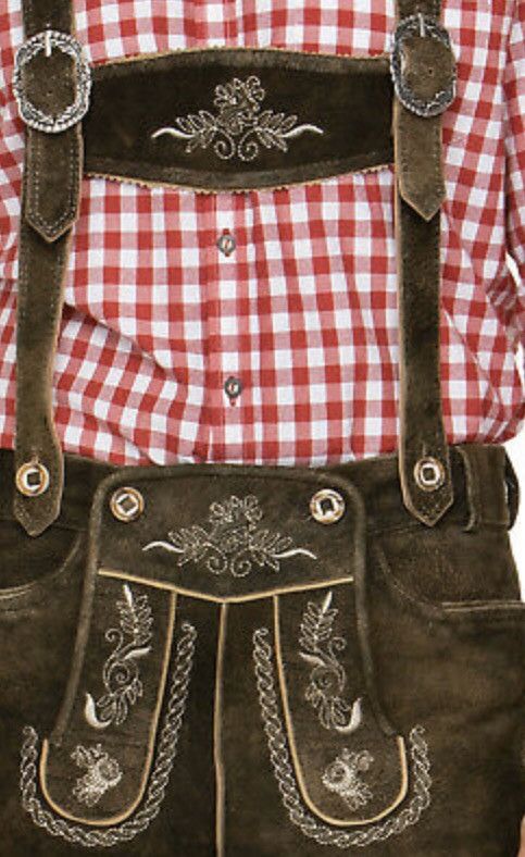 Leather 🔥Rare🔥Stockerpoint Lederhose Braces justin3 Bison Antique Size US 32 / EU 48 - 2 Thumbnail