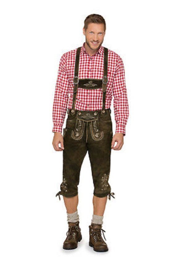 Leather 🔥Rare🔥Stockerpoint Lederhose Braces justin3 Bison Antique Size US 32 / EU 48 - 1 Thumbnail