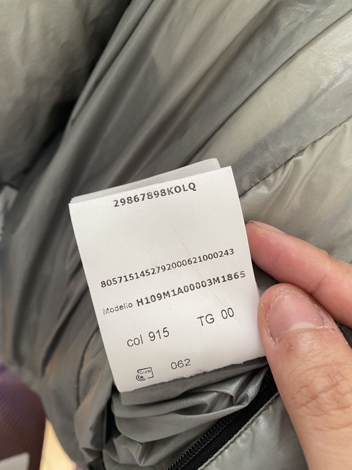 Moncler X dingyun Zhang Grey Aloby Down Jacket size 00