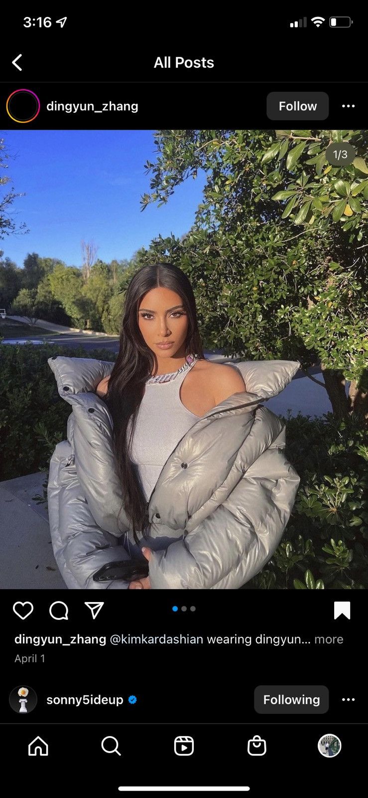 Moncler X dingyun Zhang Grey Aloby Down Jacket size 00