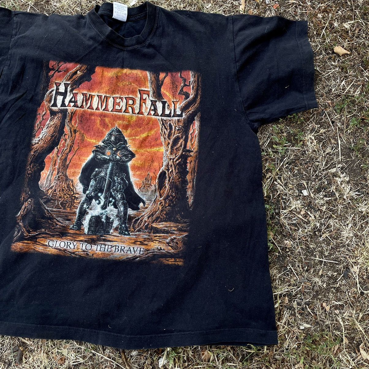 Vintage Vintage 90s Hammerfall Graphic Tee Faded Black Grunge Slim L Size US L / EU 52-54 / 3 - 2 Thumbnail
