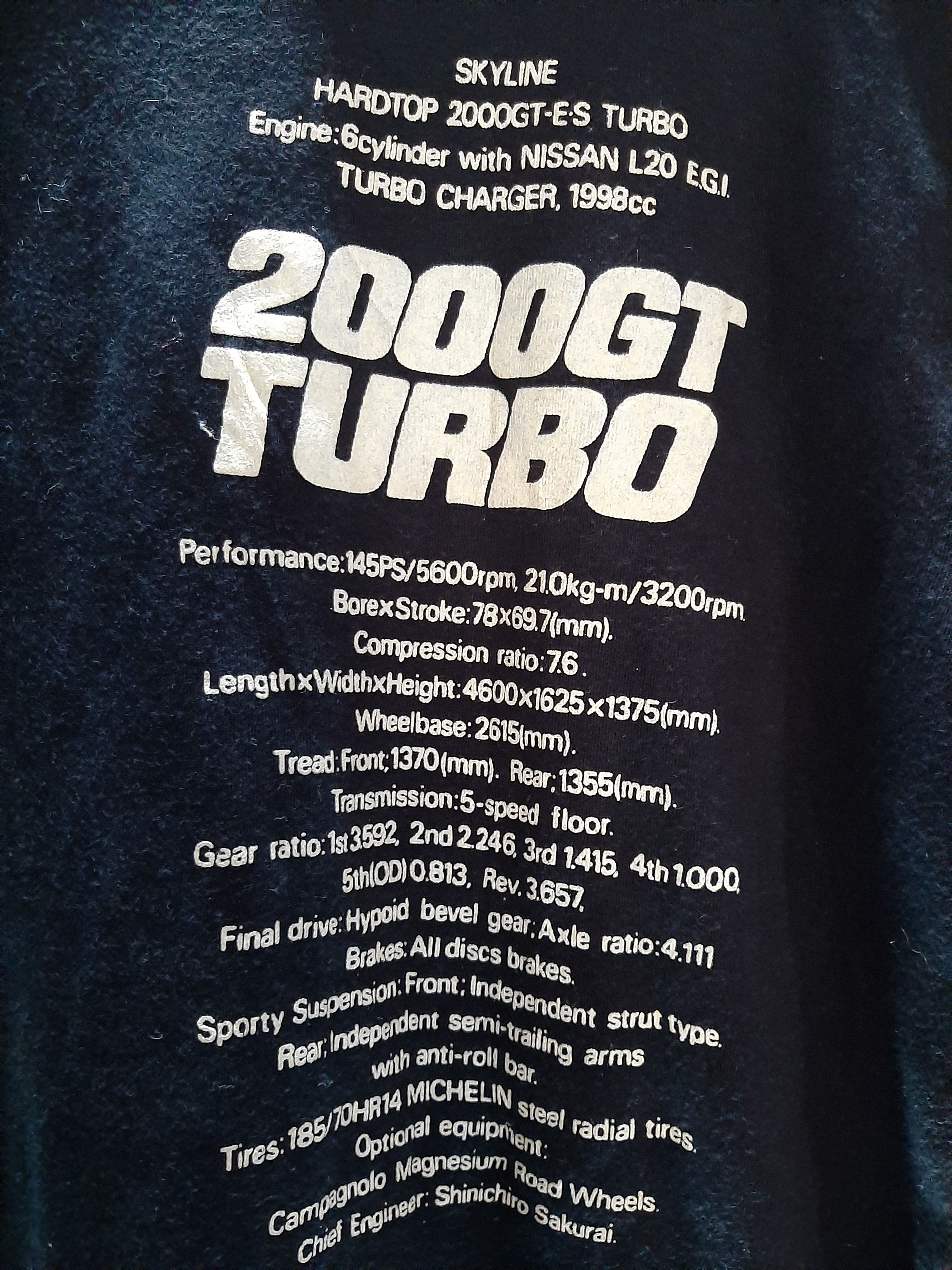 Japanese Brand × Vintage VINTAGE SKYLINE 2000GT TURBO SINGLE STICH TEE.. Size US S / EU 44-46 / 1 - 2 Thumbnail