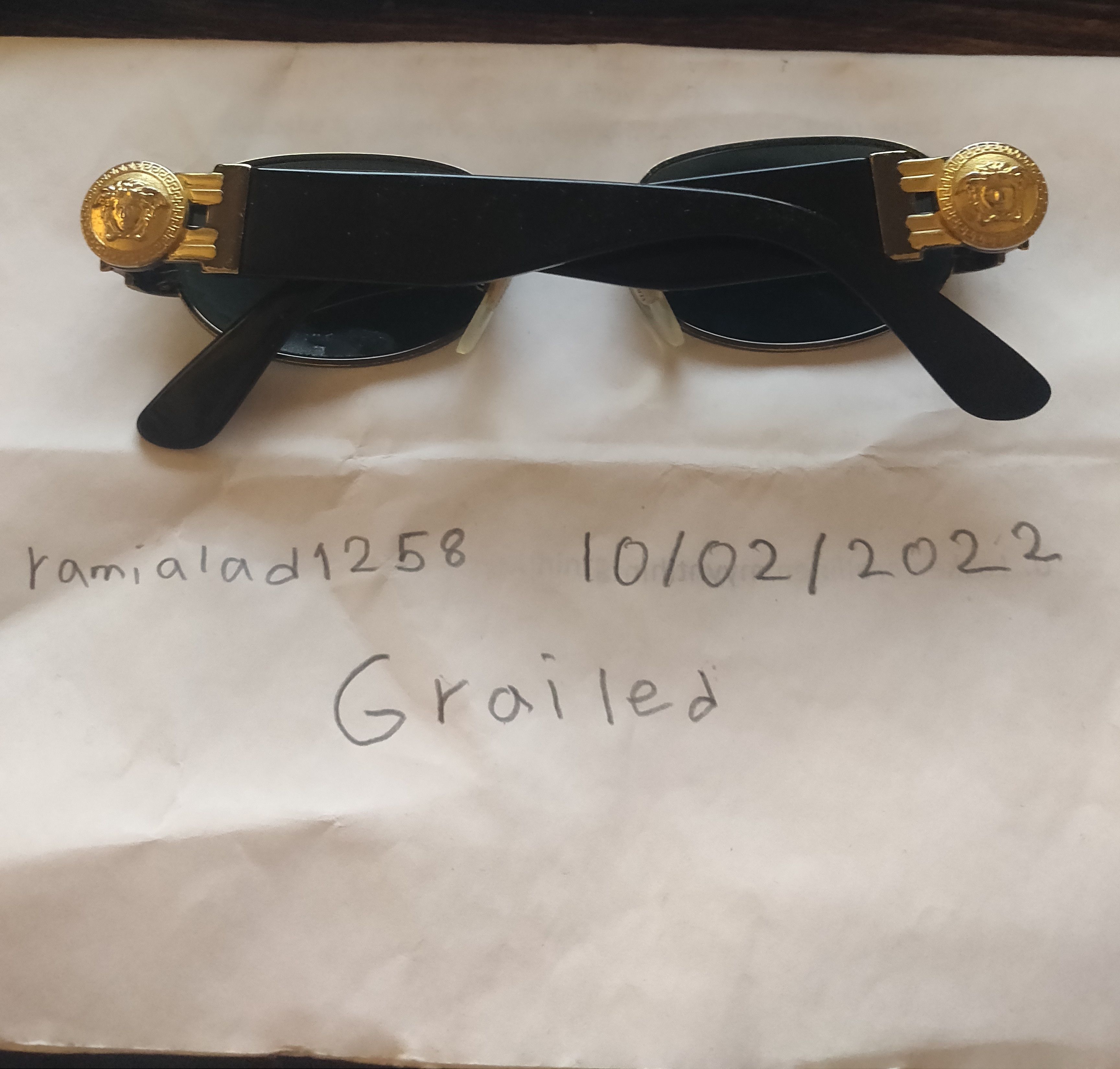 Gianni Valentino × Versace × Vintage Vintage Black Gianni Versace Sunglasses MOD S.70 COL 91M Size ONE SIZE - 7 Thumbnail