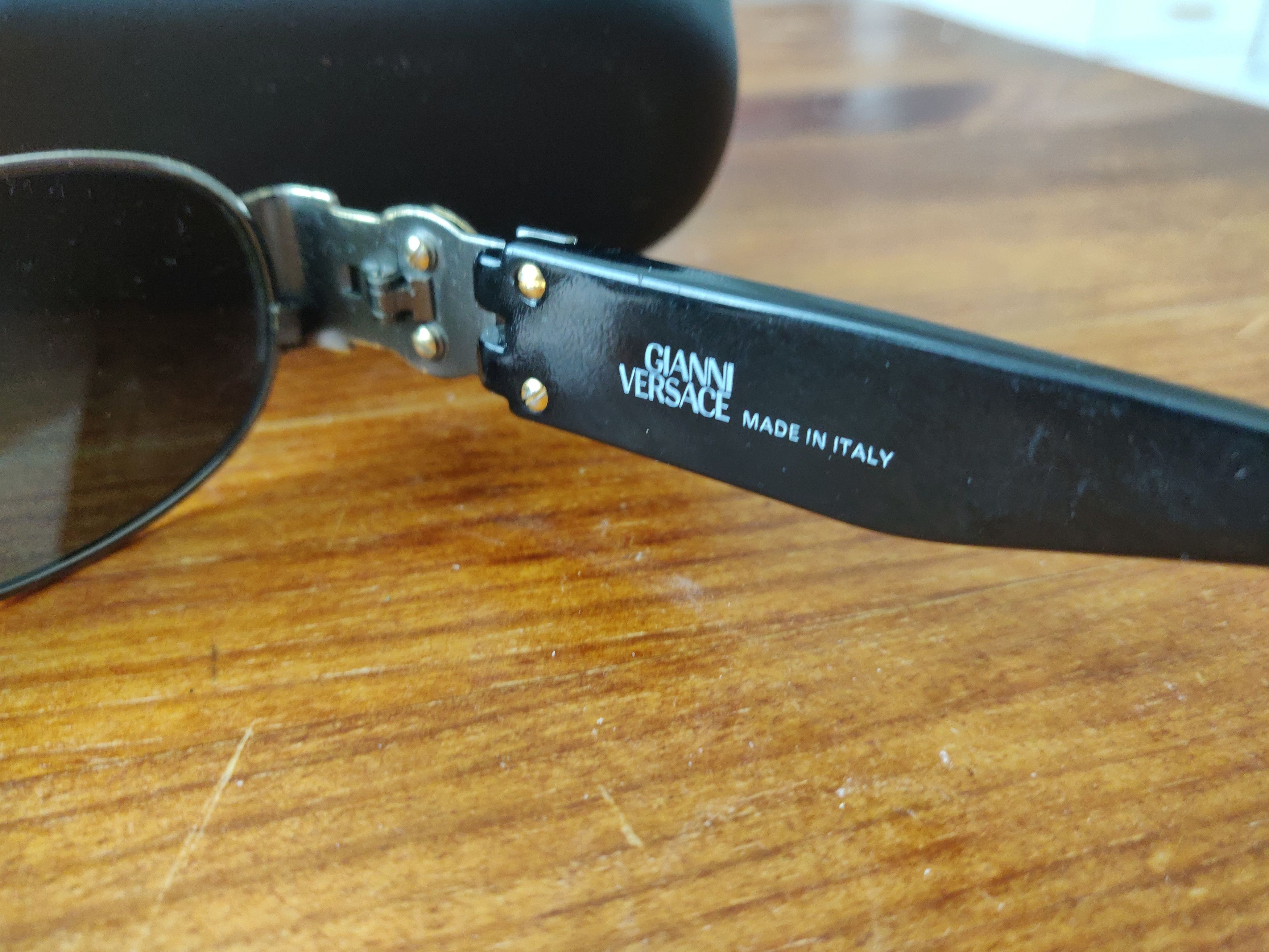 Gianni Valentino × Versace × Vintage Vintage Black Gianni Versace Sunglasses MOD S.70 COL 91M Size ONE SIZE - 4 Thumbnail
