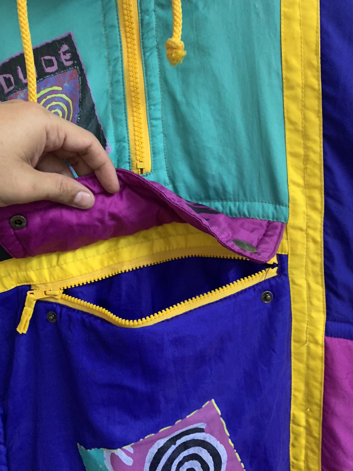 Japanese Brand RARE🔥 Dude Multicolor Half Zipper Hoodie Jacket Size US M / EU 48-50 / 2 - 8 Thumbnail