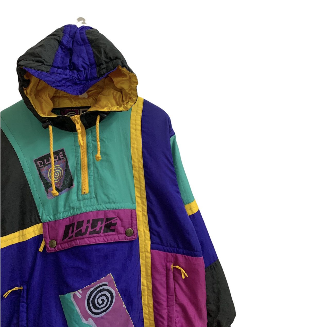 Japanese Brand RARE🔥 Dude Multicolor Half Zipper Hoodie Jacket Size US M / EU 48-50 / 2 - 3 Thumbnail