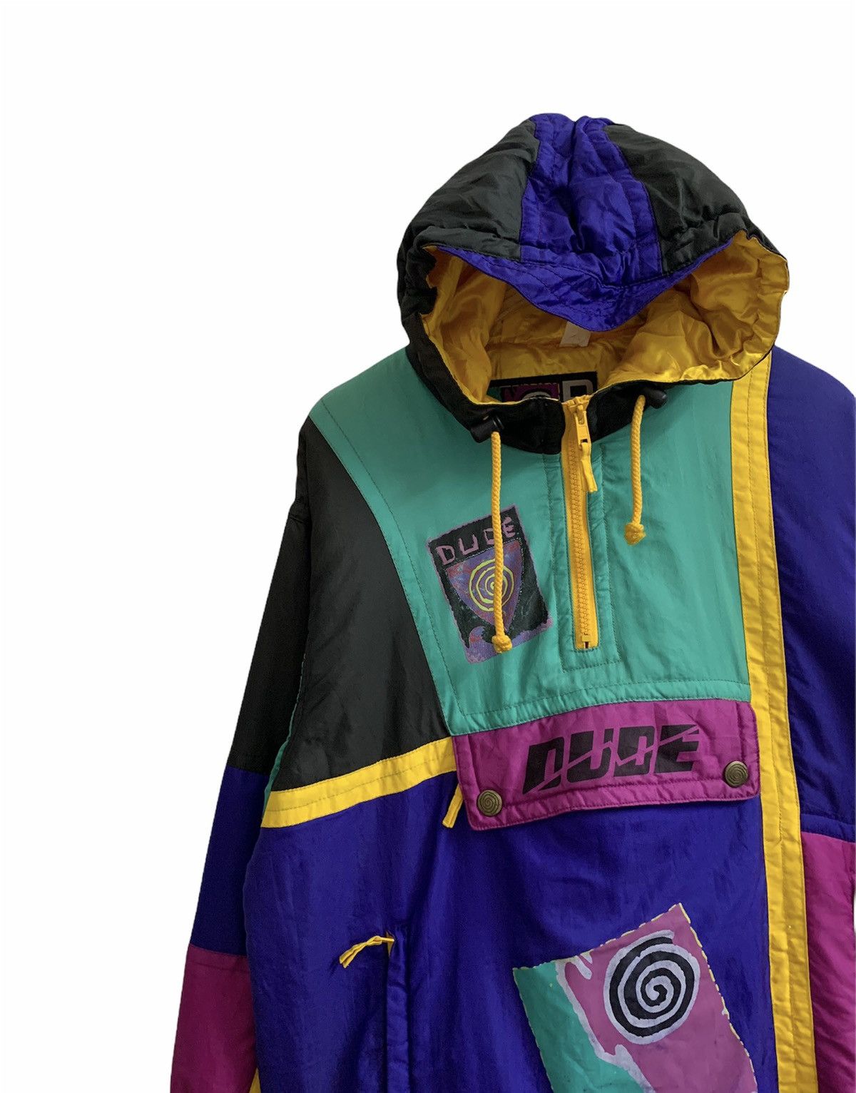 Japanese Brand RARE🔥 Dude Multicolor Half Zipper Hoodie Jacket Size US M / EU 48-50 / 2 - 5 Thumbnail