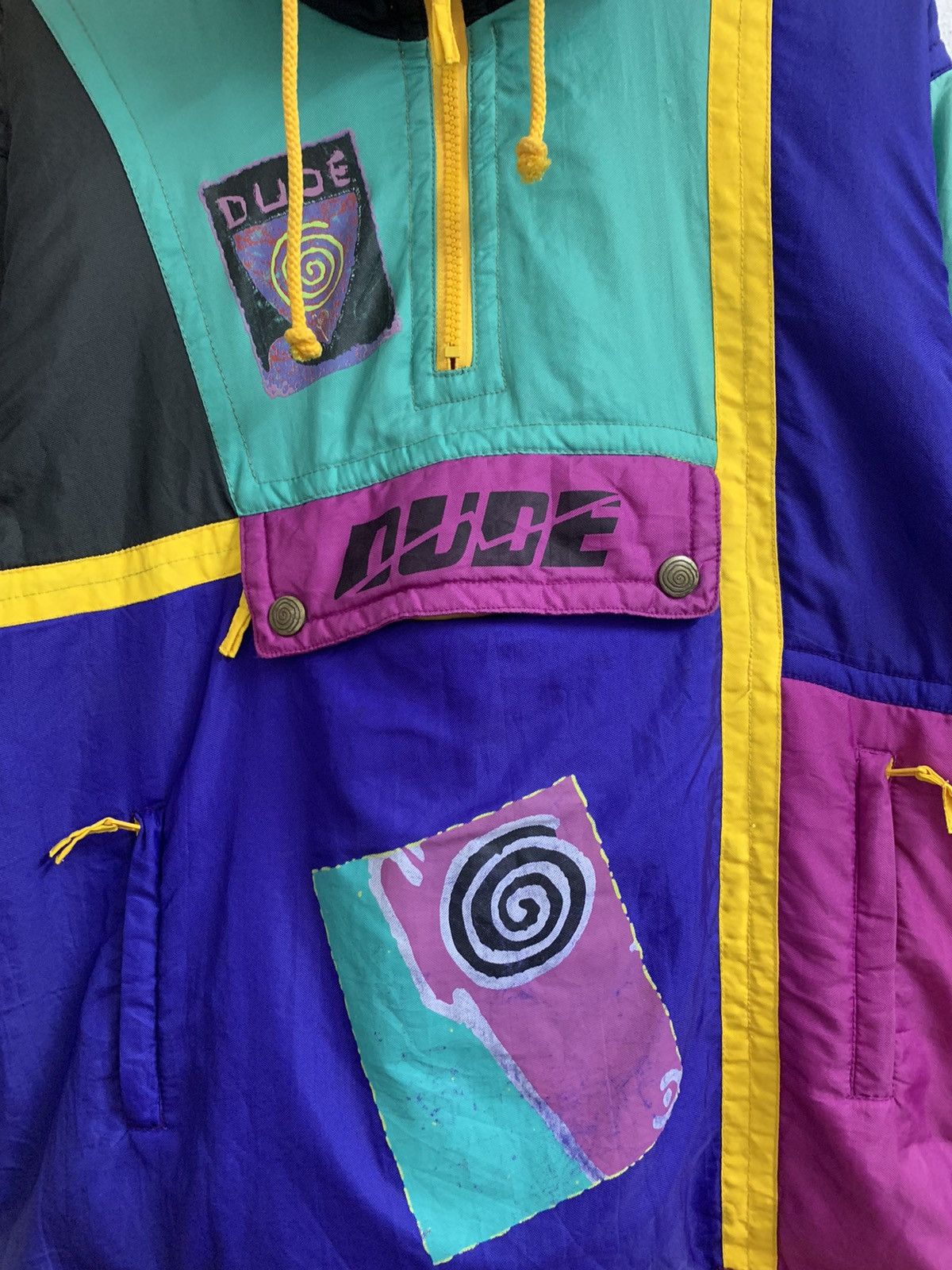 Japanese Brand RARE🔥 Dude Multicolor Half Zipper Hoodie Jacket Size US M / EU 48-50 / 2 - 7 Thumbnail