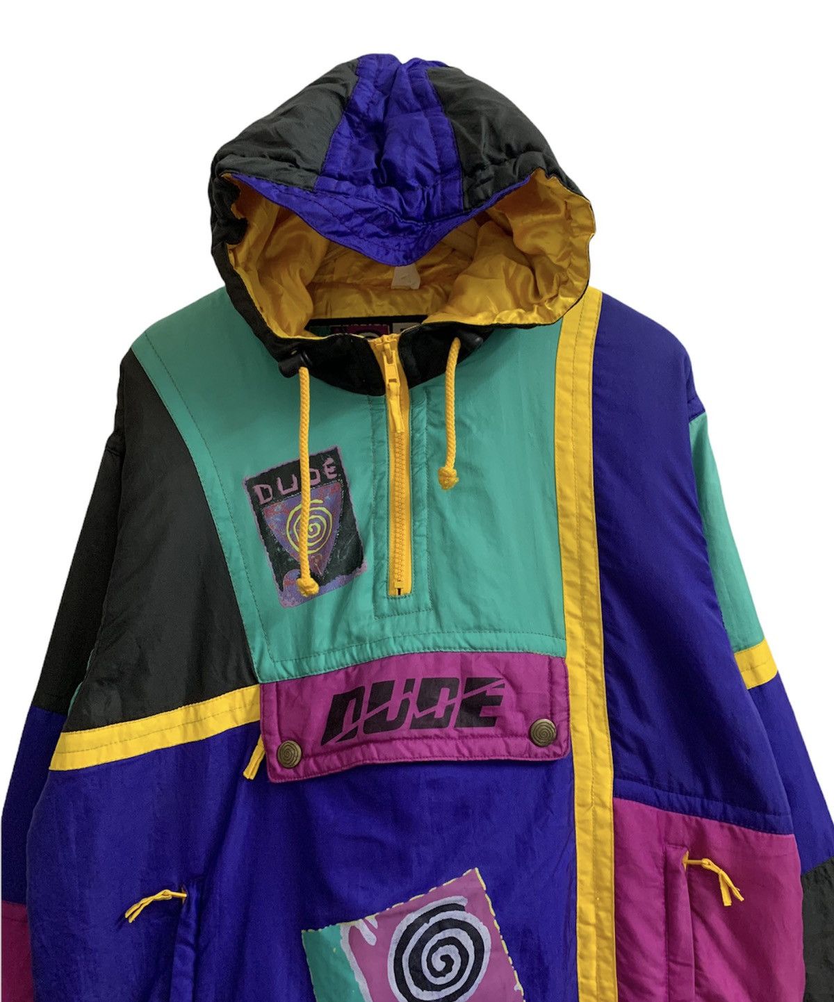 Japanese Brand RARE🔥 Dude Multicolor Half Zipper Hoodie Jacket Size US M / EU 48-50 / 2 - 2 Thumbnail
