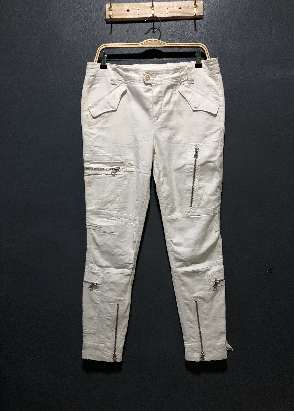 Ralph Lauren × Vintage VINTAGE RALPH LAURENT BONDAGE MULTI ZIPPER CARGO PANTS Size US 31 - 1 Thumbnail