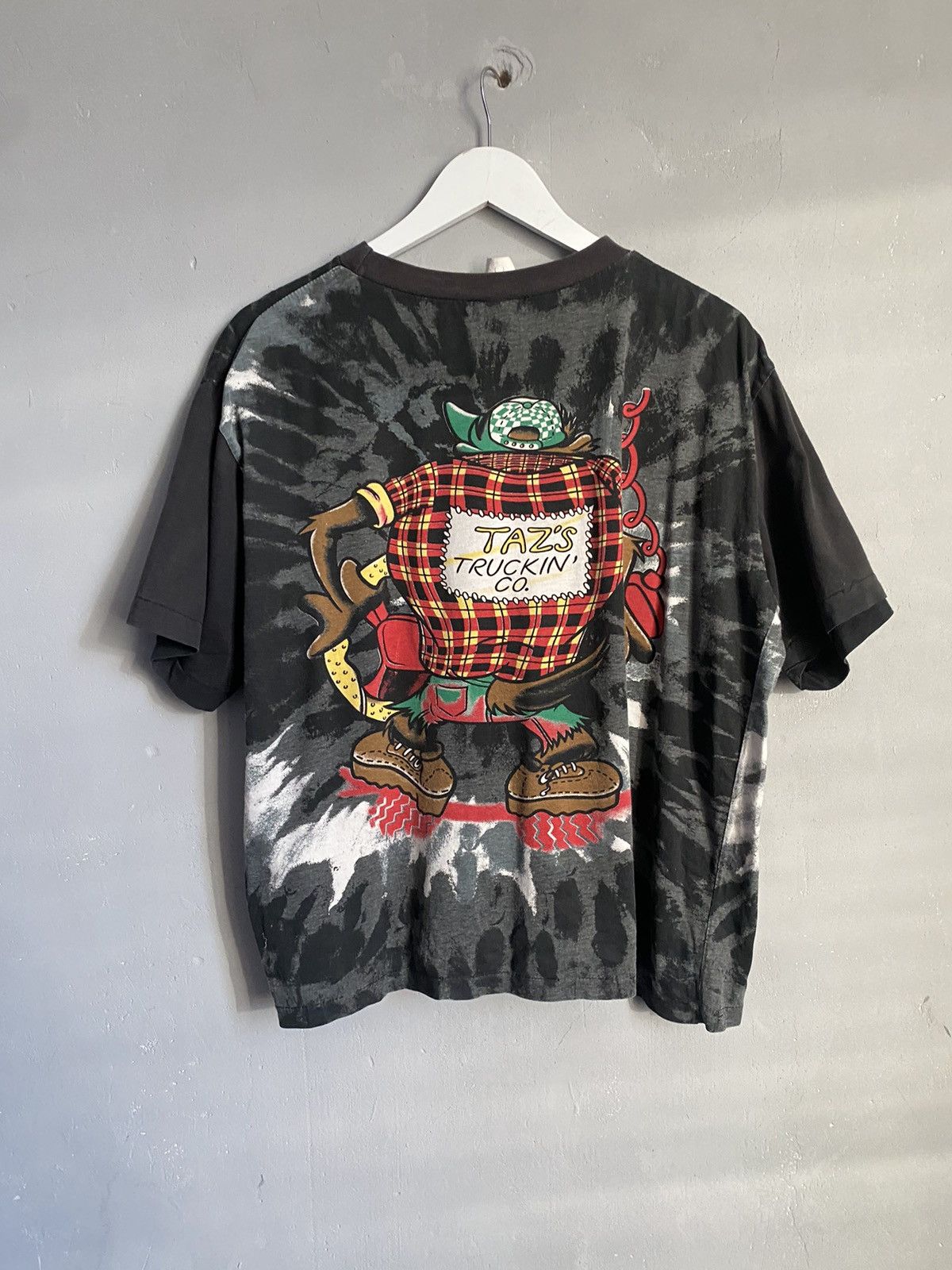 Vintage × Warner Bros Vintage 1995 SPACE JAM TAZ TOUGH GUY Single Stitch Tee Size US M / EU 48-50 / 2 - 2 Thumbnail