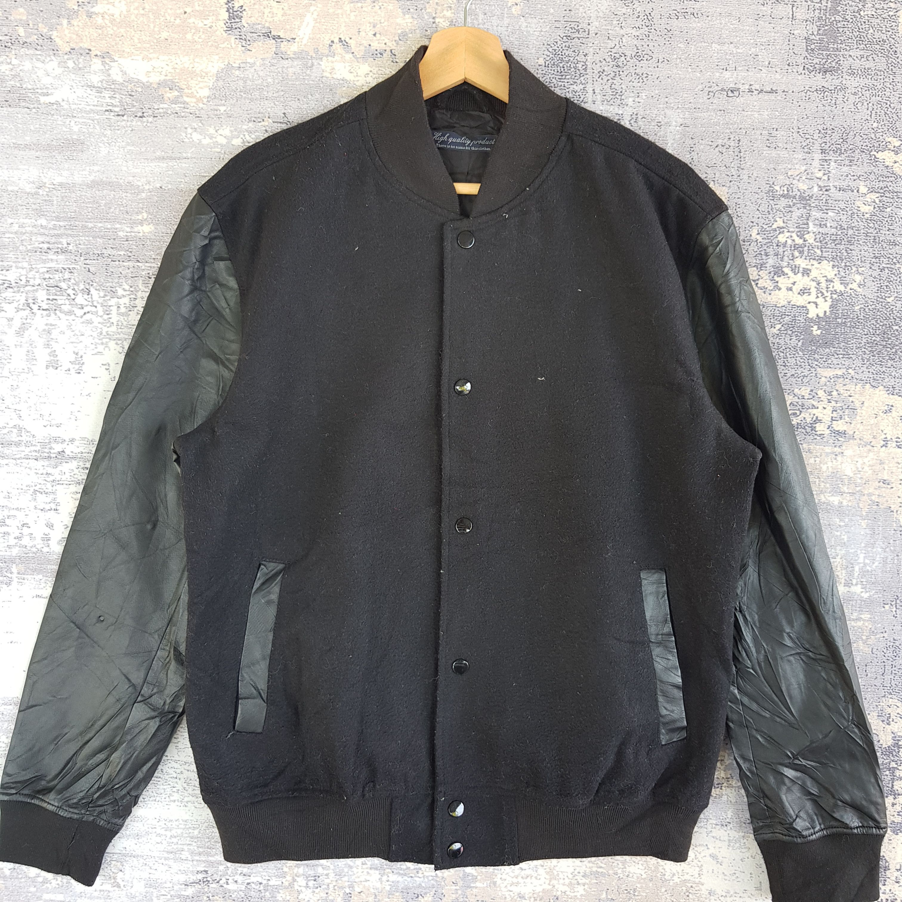 Japanese Brand × Vintage Vintage Japanese Varsity Jacket Leather Jacket Wool Jacket Size US L / EU 52-54 / 3 - 3 Thumbnail
