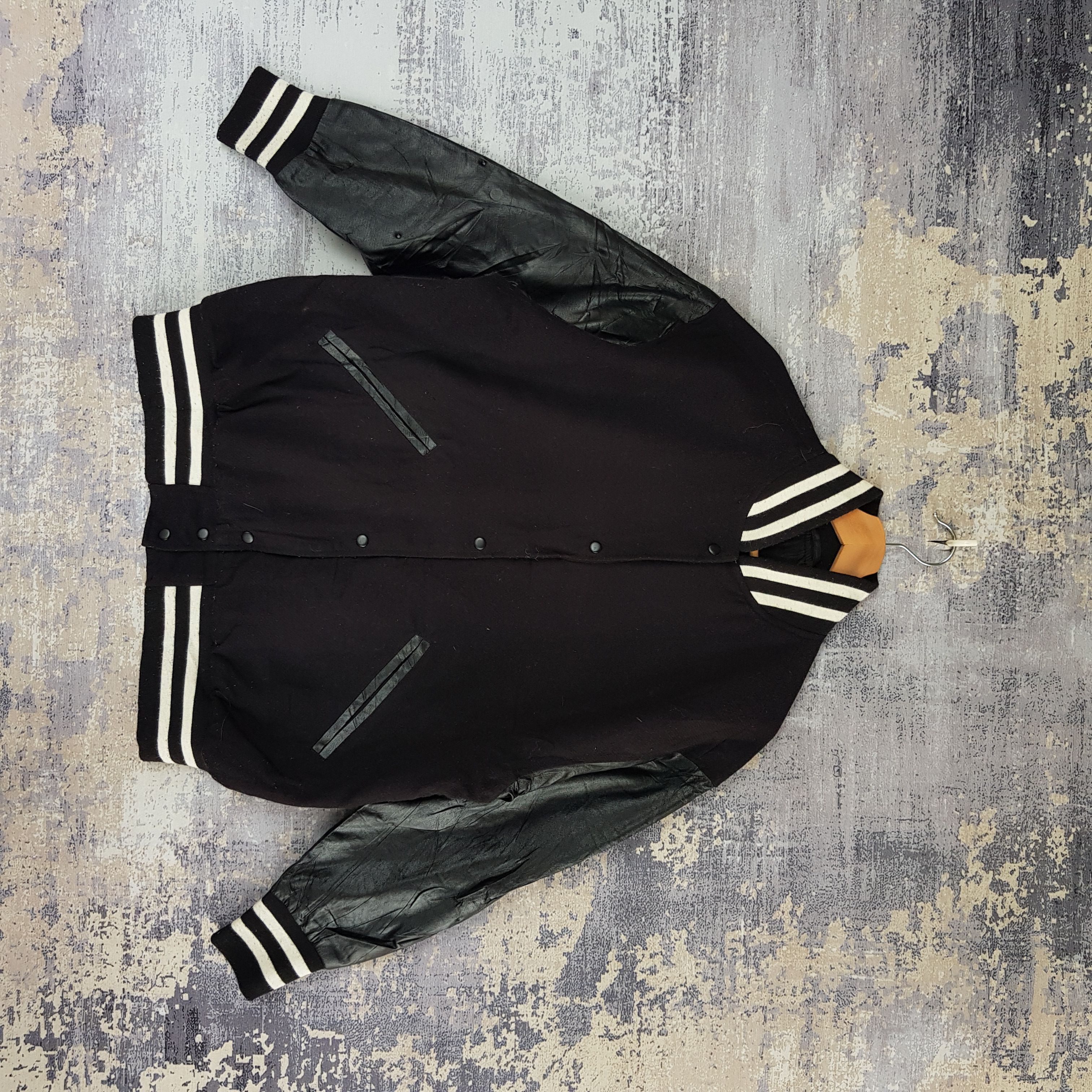 Vintage Japanese Varsity Jacket Leather Jacket Wool Jacket
