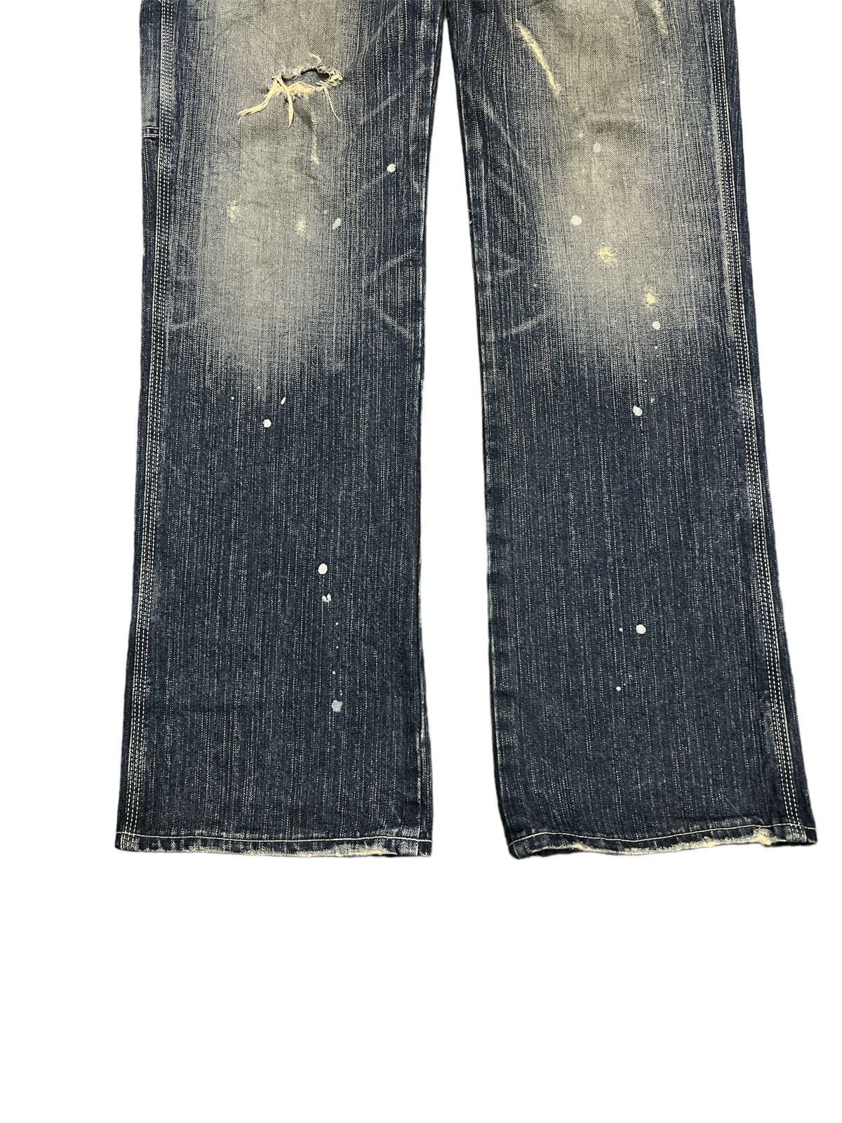 Japanese Brand SICK💥THRASHED EDWIN 503 BLUE TRIP DISTRESSED DENIM PANT Size US 31 - 3 Thumbnail