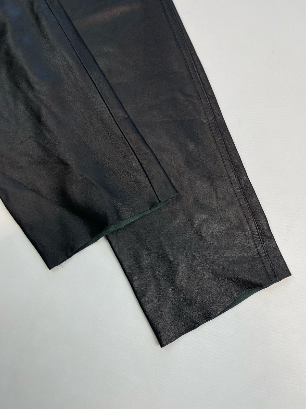 Leather × Vintage 90s Vintage Leather Biker Pants made in England Size US 31 - 13 Thumbnail