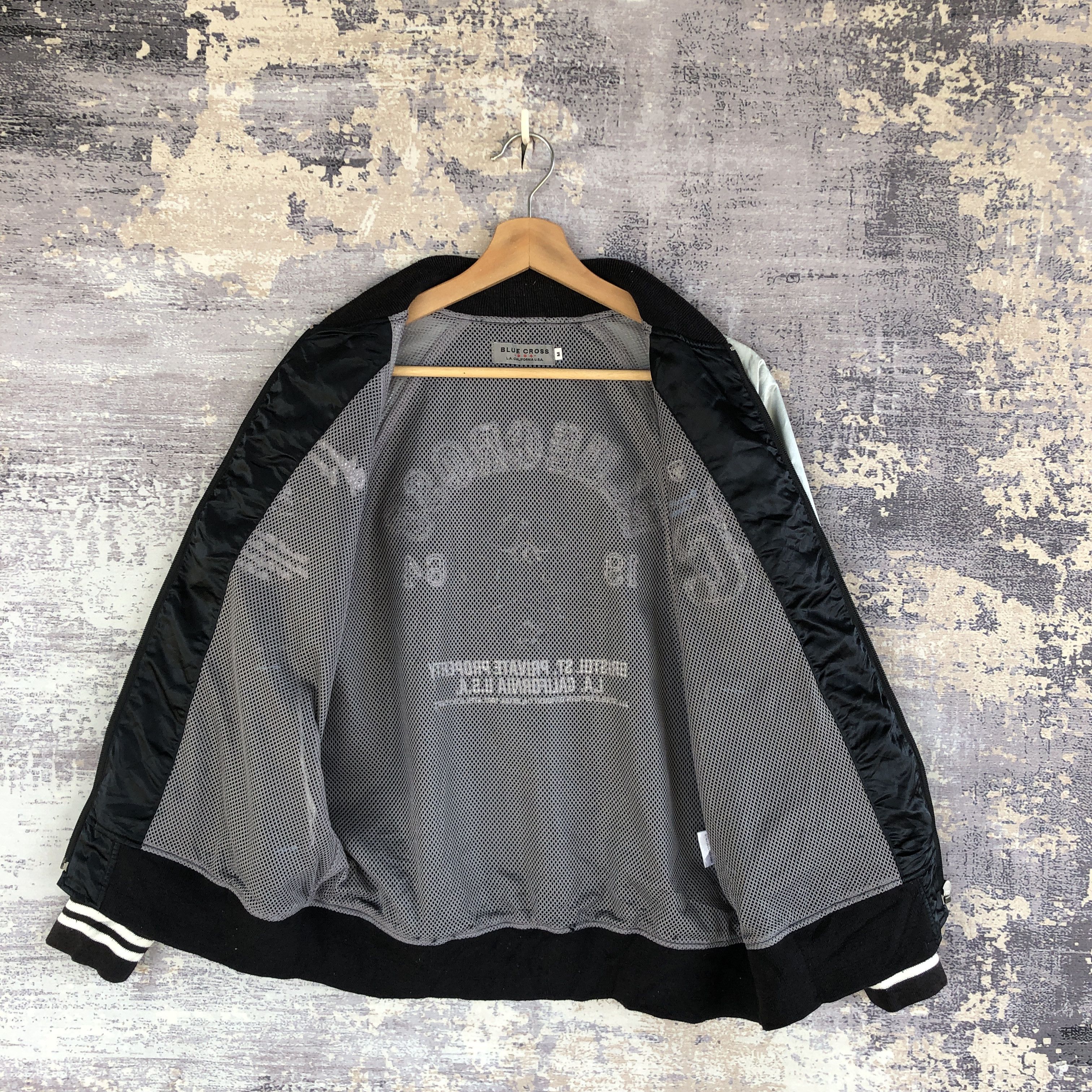 Japanese Brand × Vintage Skulls Baseball Jacket Blue Cross Stussy Bomber Jacket Size US M / EU 48-50 / 2 - 11 Thumbnail