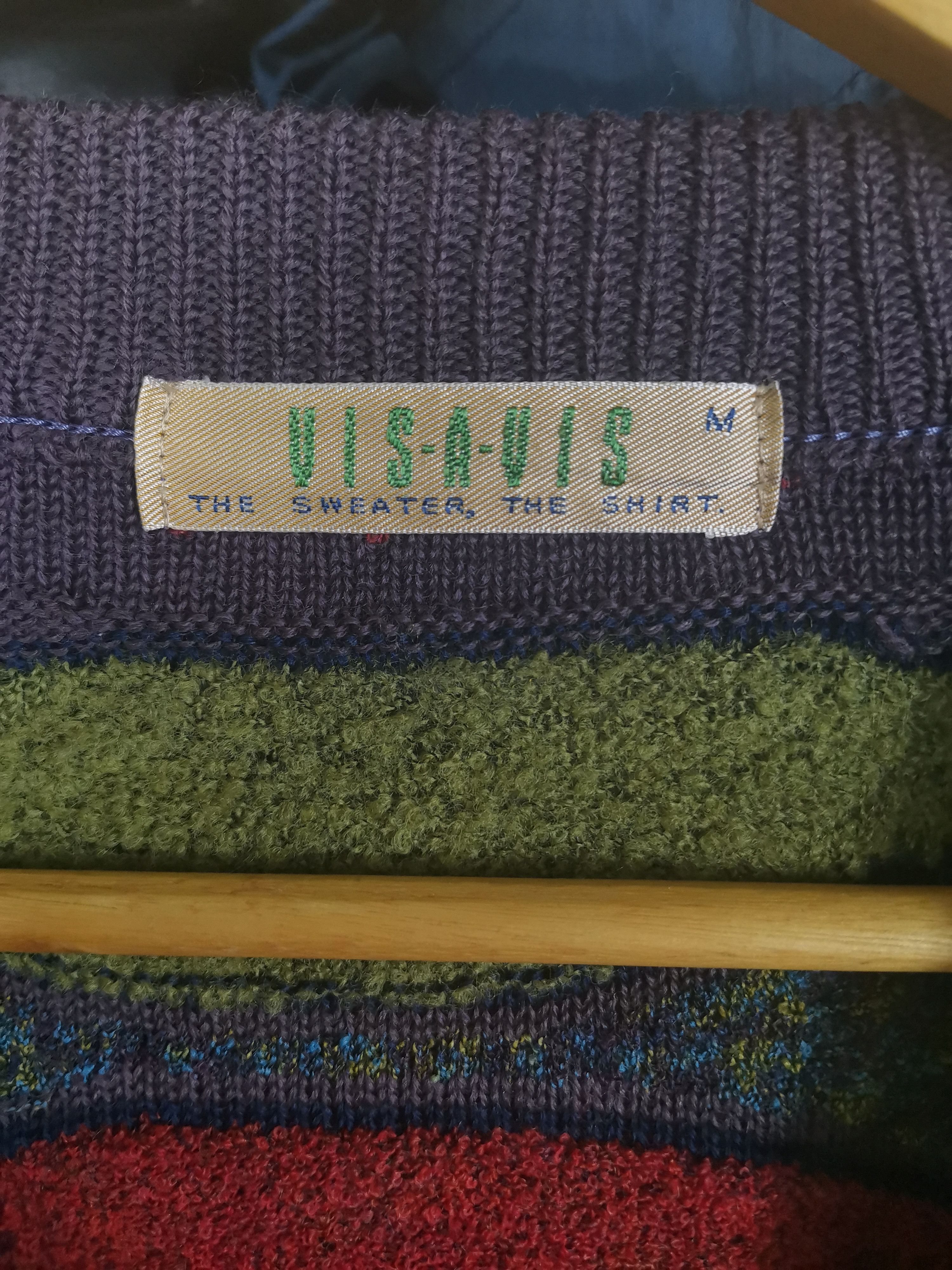 Japanese Brand Vintage 80s Visavis Coogi Style Wool 3D Knited Cardigan Size US M / EU 48-50 / 2 - 4 Thumbnail