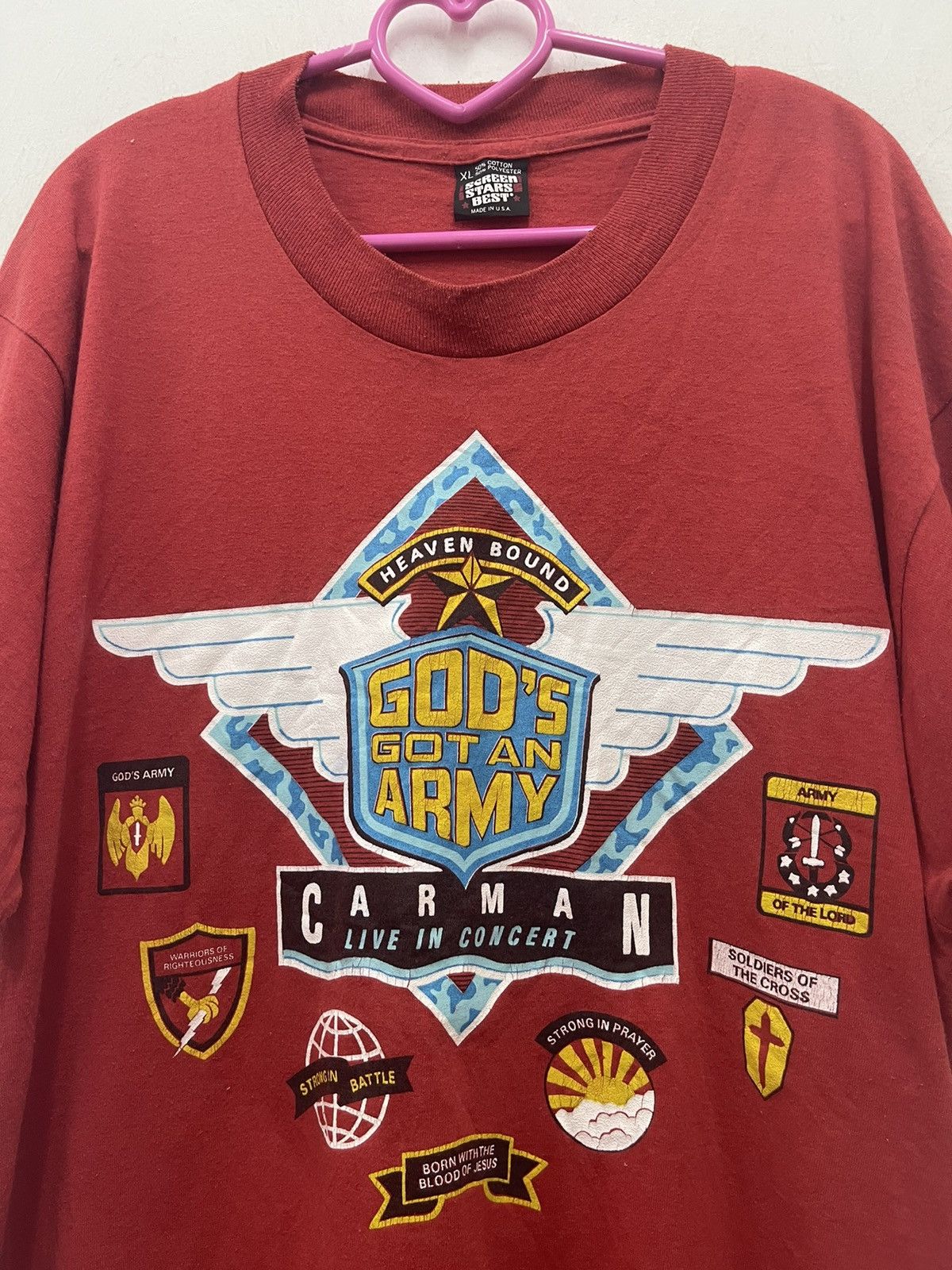 Band Tees Rare 90s Vintage CARMAN GODS GOT AN ARMY Concert Shirt Size US XL / EU 56 / 4 - 2 Thumbnail