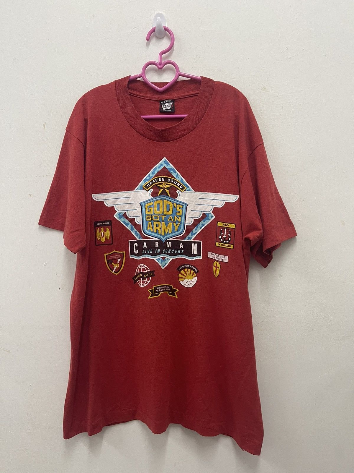 Band Tees Rare 90s Vintage CARMAN GODS GOT AN ARMY Concert Shirt Size US XL / EU 56 / 4 - 1 Thumbnail