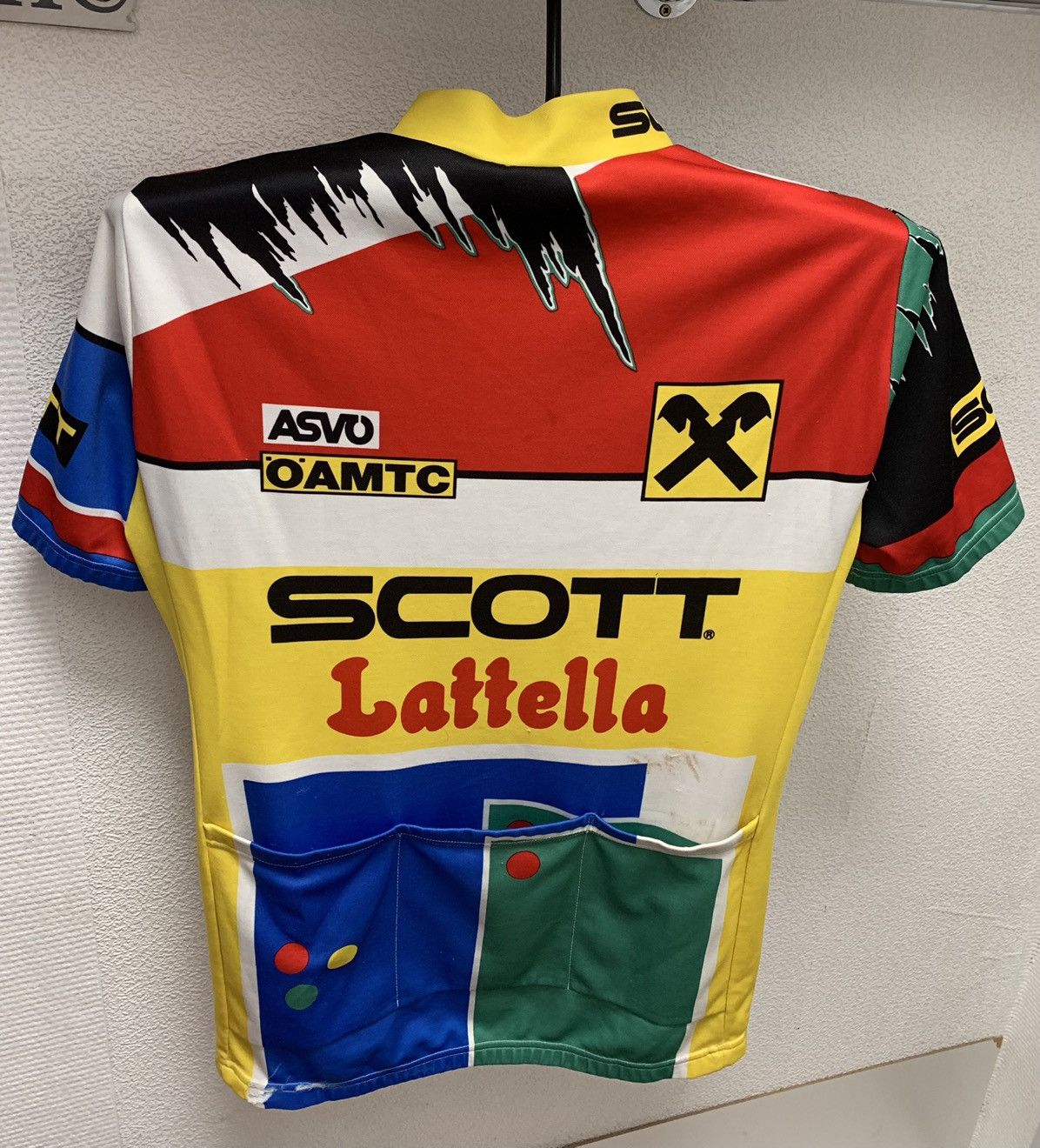 Vintage Scott Raiffeisen vintage bicycle jersey L oamtc lattella Size US L / EU 52-54 / 3 - 6 Thumbnail