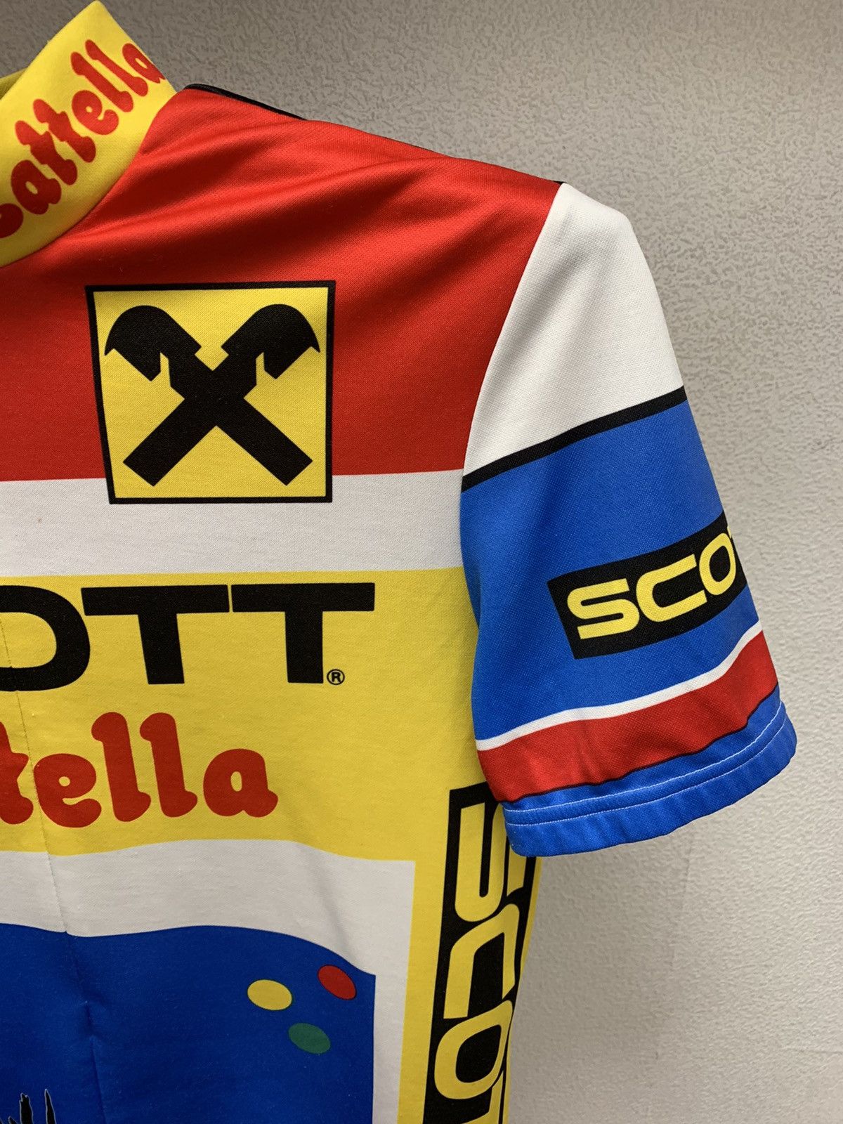 Vintage Scott Raiffeisen vintage bicycle jersey L oamtc lattella Size US L / EU 52-54 / 3 - 3 Thumbnail