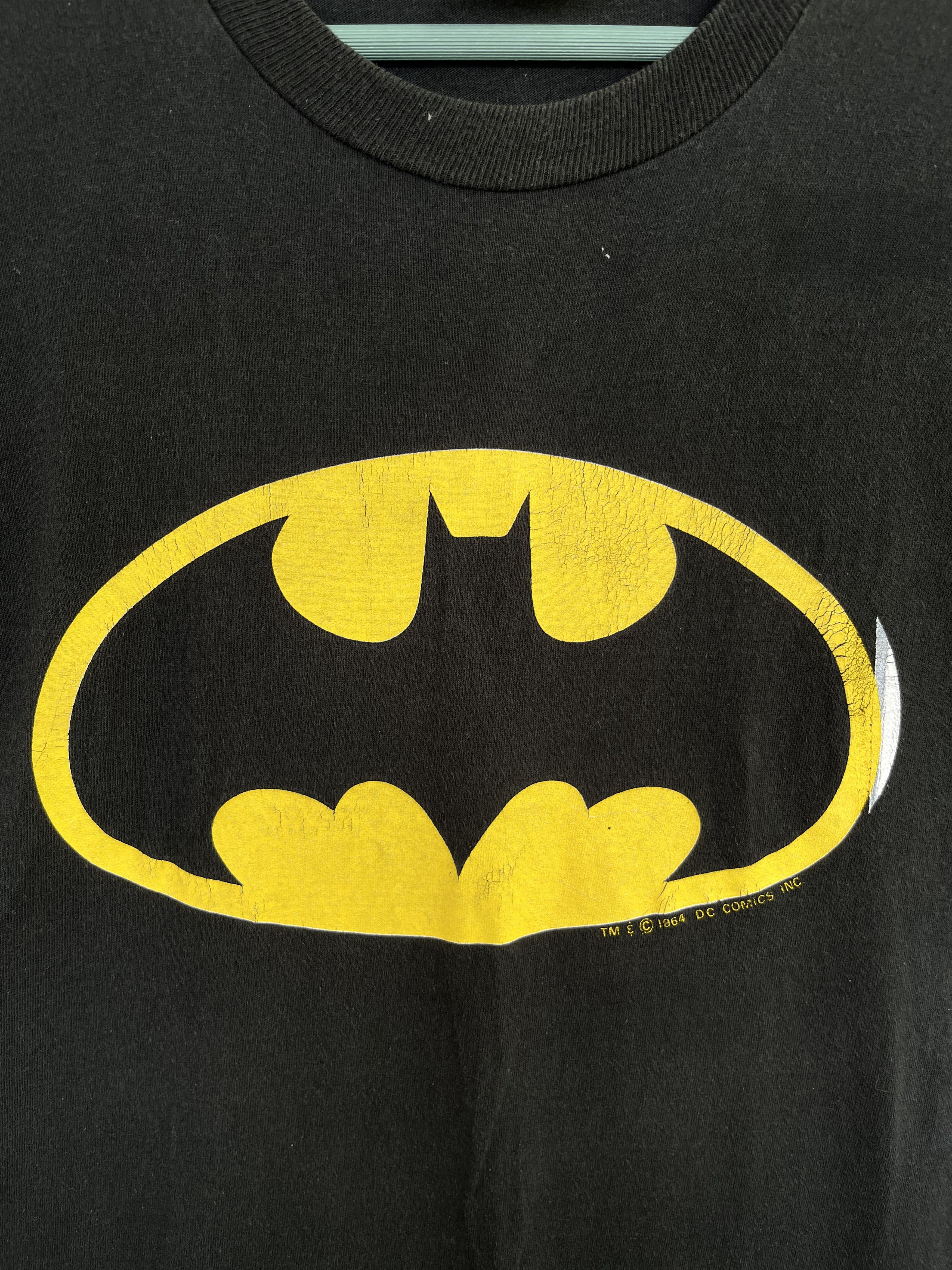 DC Comics × Warner Bros Vintage 80s Batman Big Logo T-Shirt Size US L / EU 52-54 / 3 - 3 Thumbnail