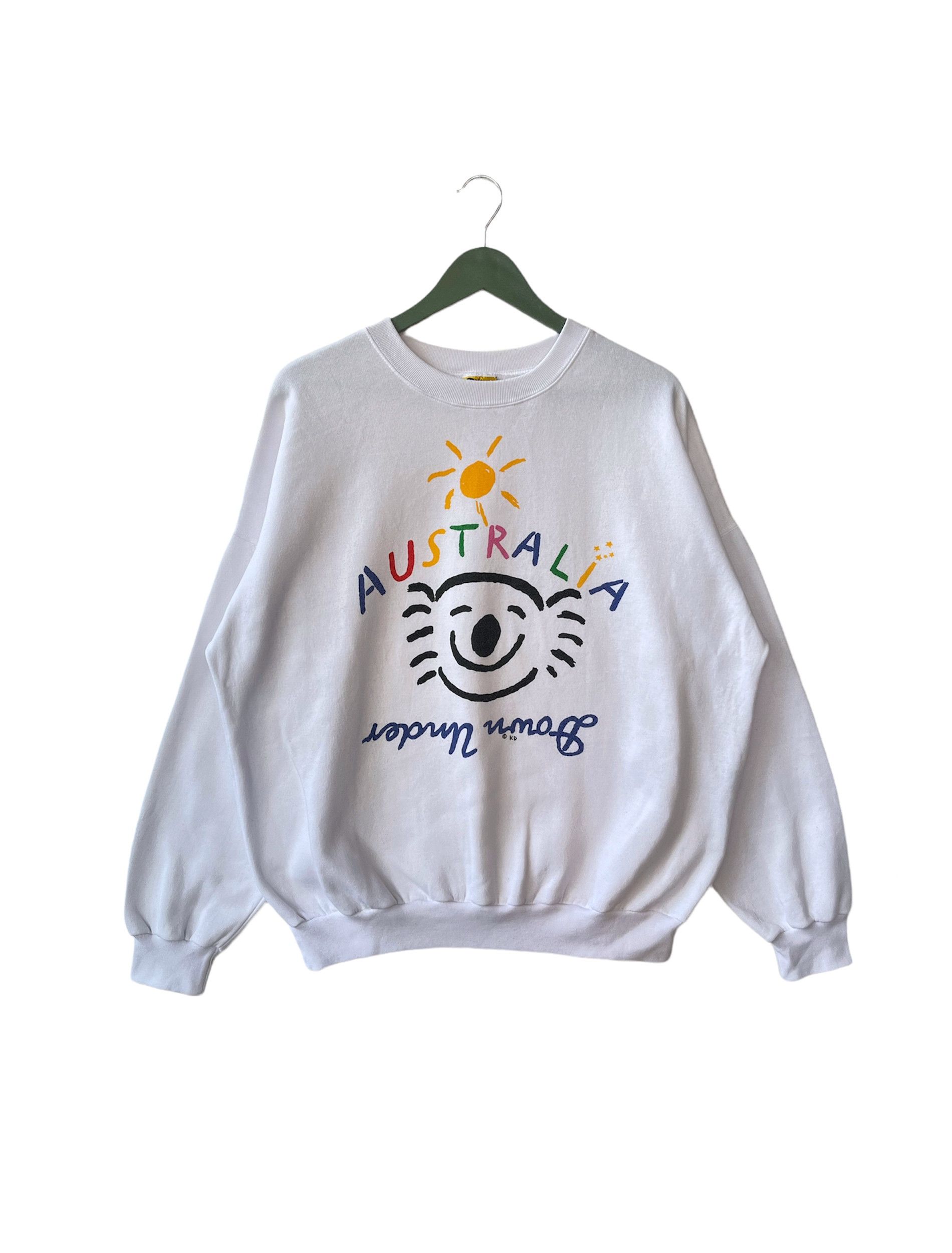 image of 90's Ken Done Australia Art Sweatshirt in White, Men's (Size Large)