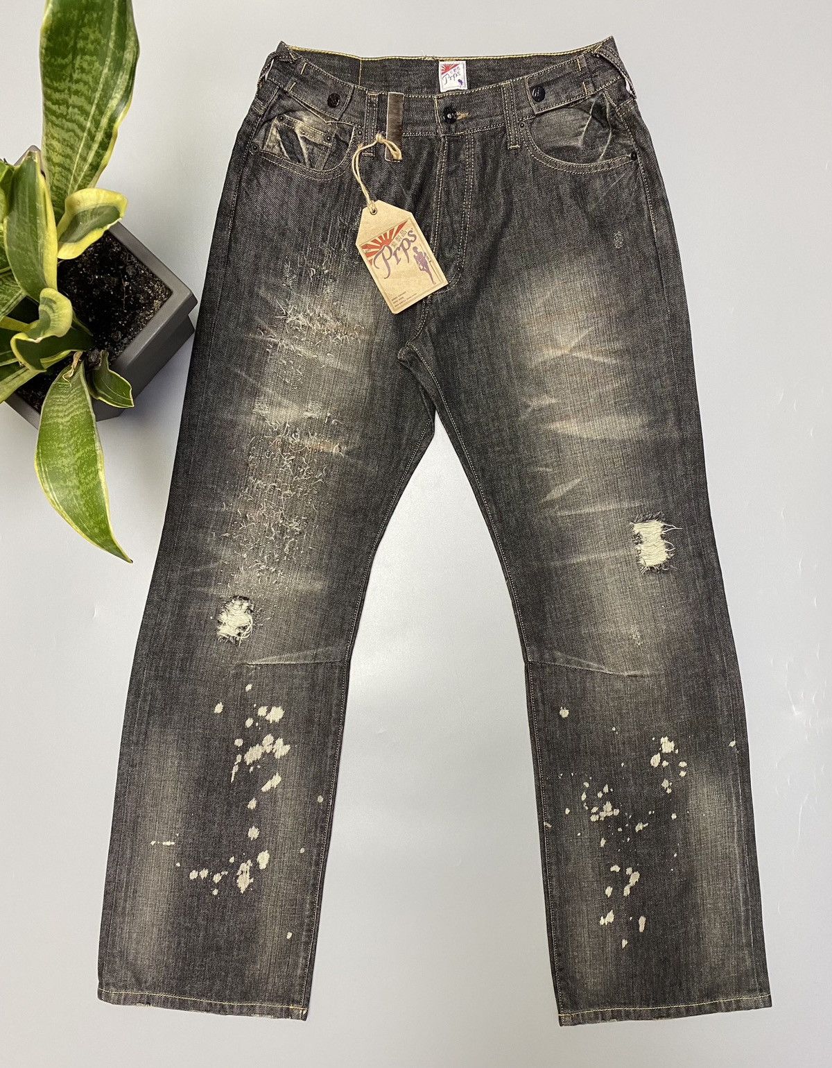 image of NWT Prps Distressed Dark Denim Jeans in Grey, Men's (Size 31)