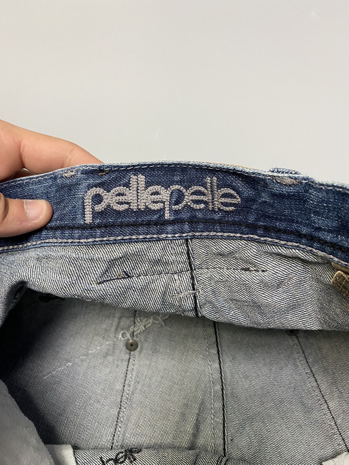 Other Pele Pell by Marc Buchanan Embroidered Logo Blue Denim Jeans Size US 30 / EU 46 - 22 Thumbnail