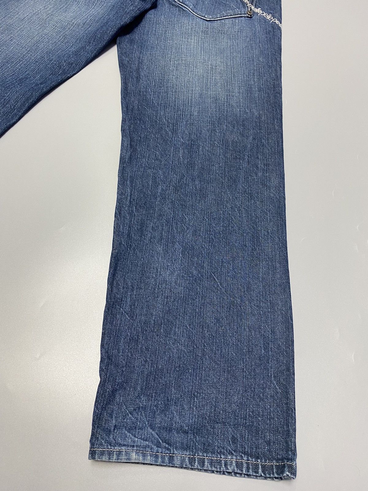 Other Pele Pell by Marc Buchanan Embroidered Logo Blue Denim Jeans Size US 30 / EU 46 - 10 Thumbnail