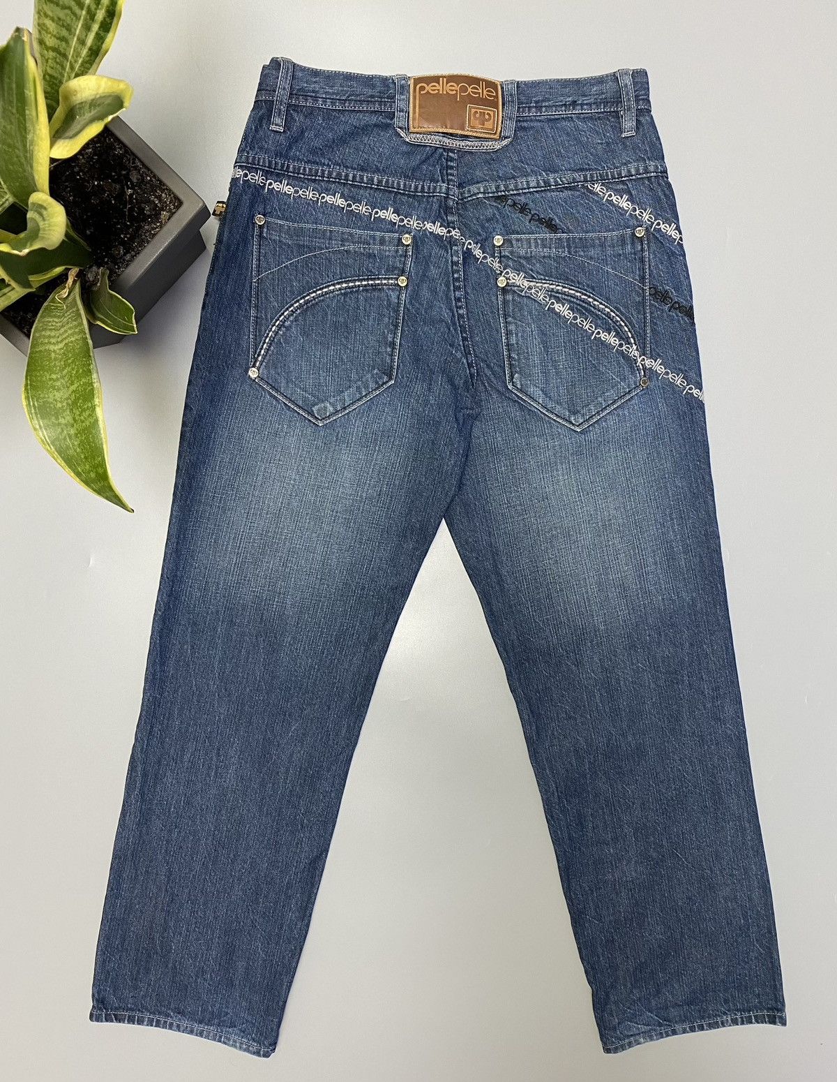 Other Pele Pell by Marc Buchanan Embroidered Logo Blue Denim Jeans Size US 30 / EU 46 - 8 Thumbnail
