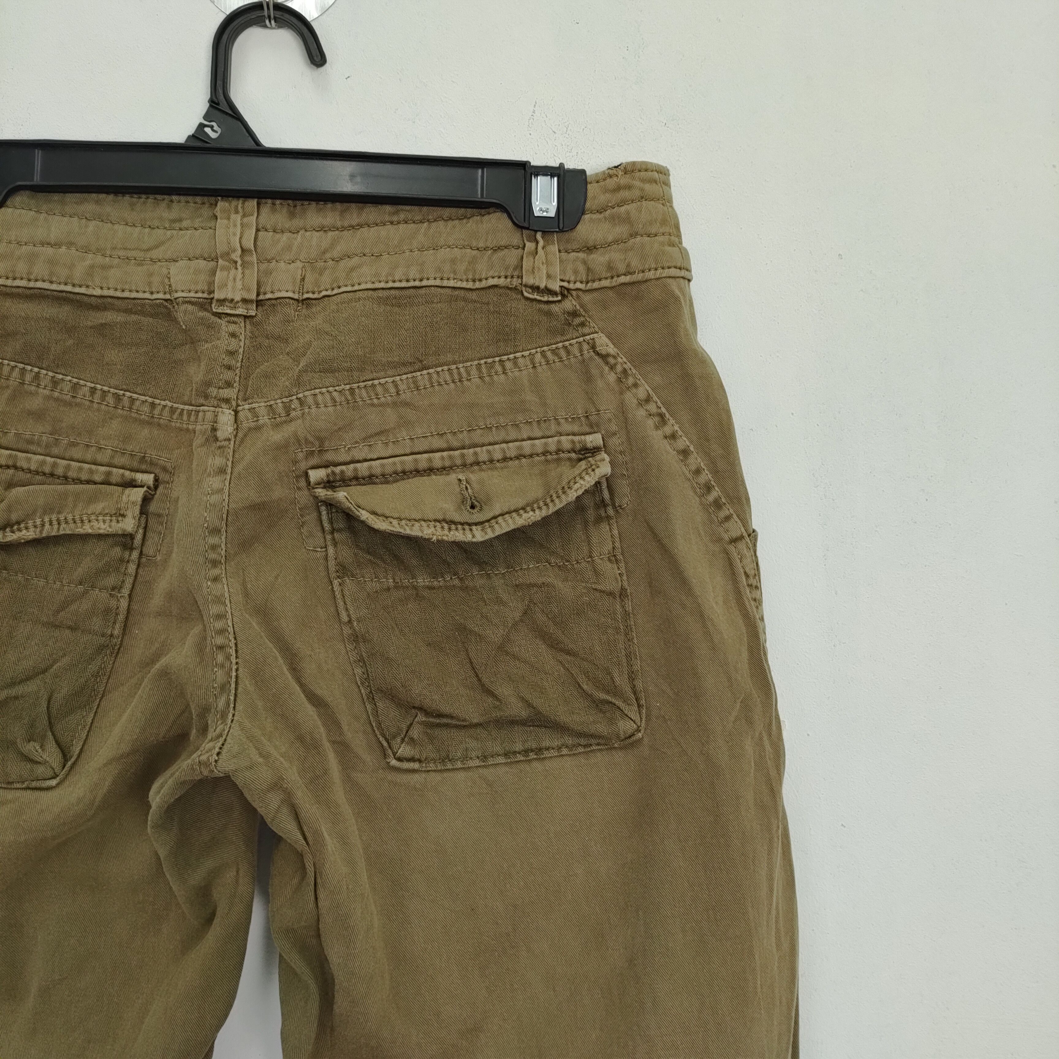 Japanese Brand VINTAGE FADED GREEN CUBE SUGAR FLARE PANTS Size US 29 - 9 Thumbnail
