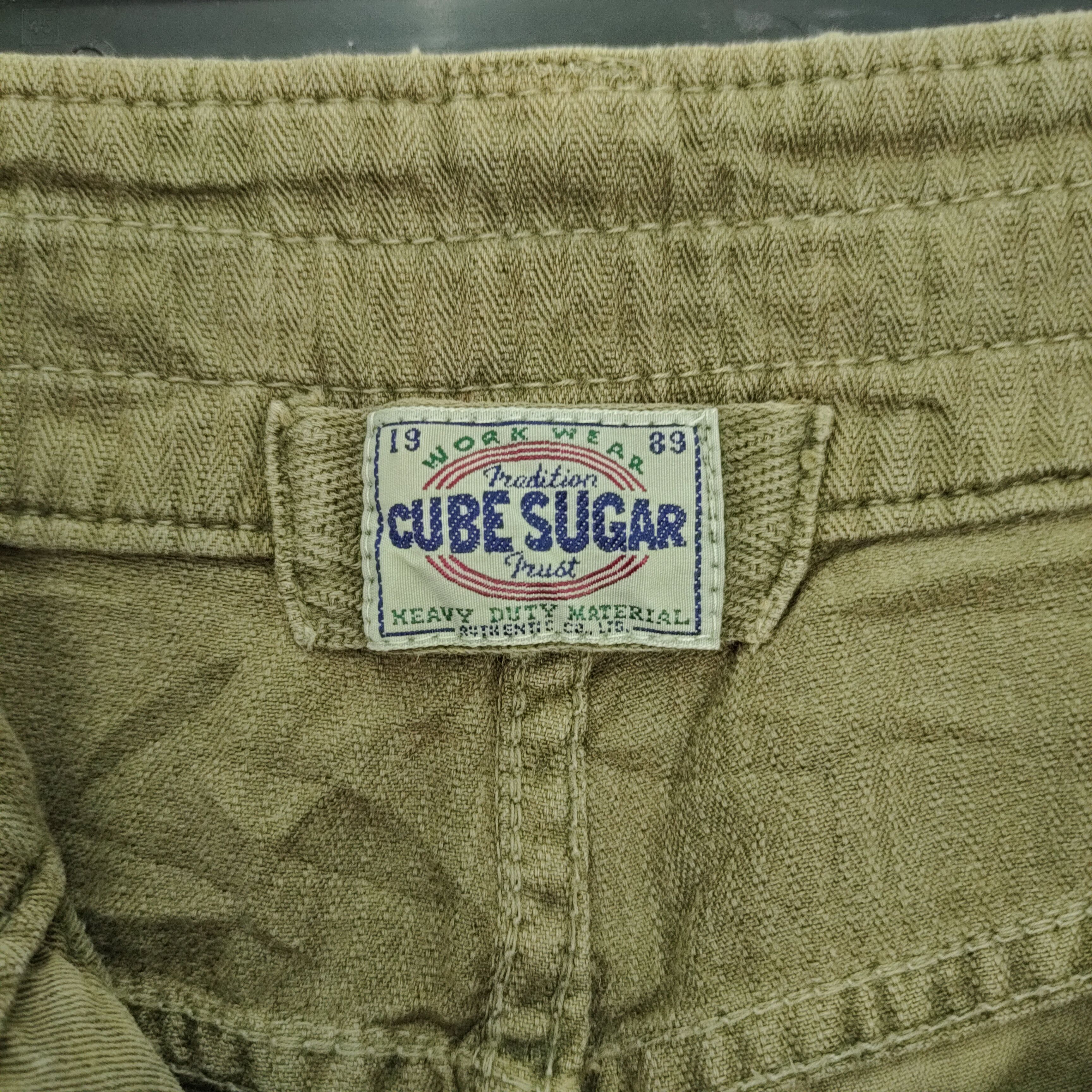 Japanese Brand VINTAGE FADED GREEN CUBE SUGAR FLARE PANTS Size US 29 - 11 Thumbnail
