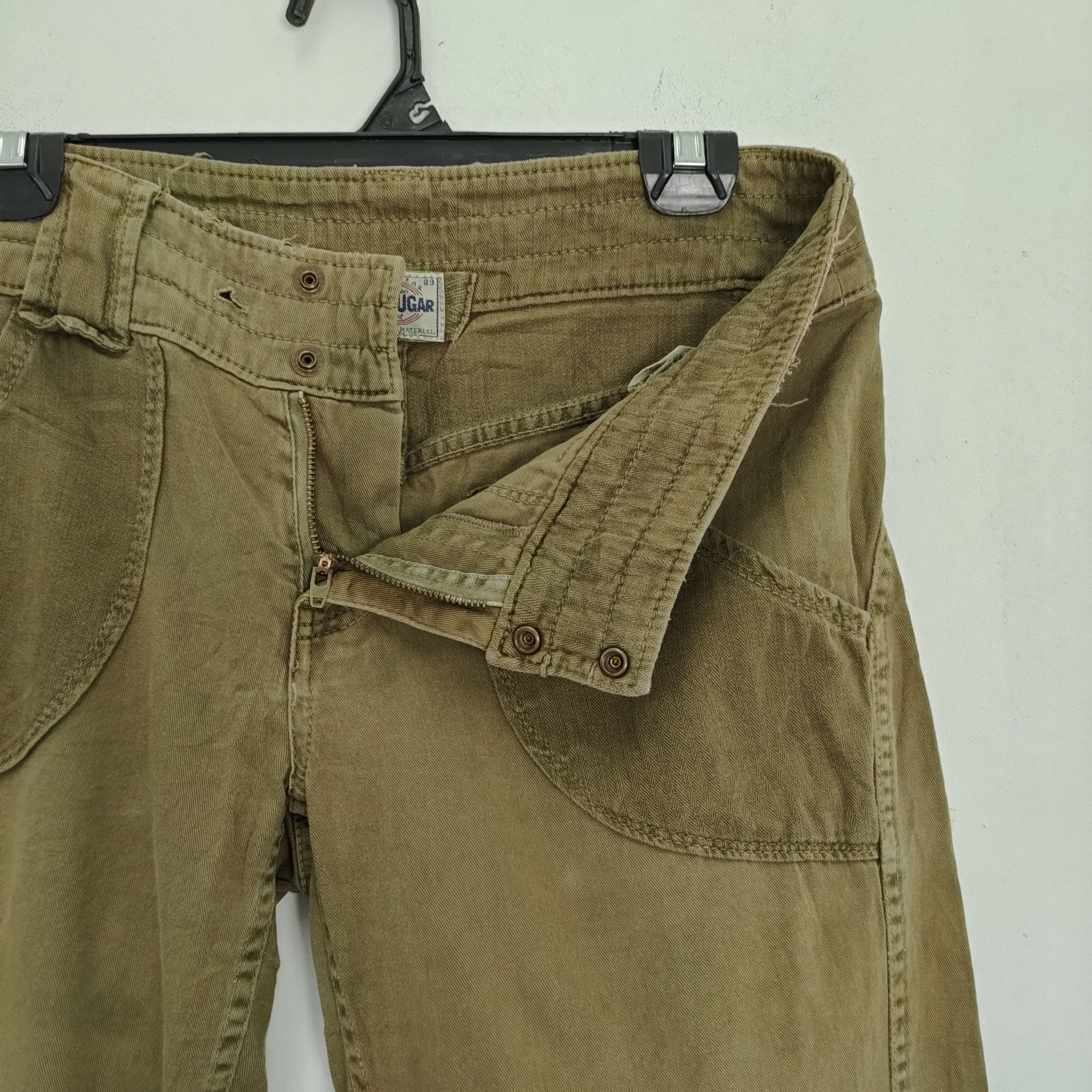 Japanese Brand VINTAGE FADED GREEN CUBE SUGAR FLARE PANTS Size US 29 - 8 Thumbnail
