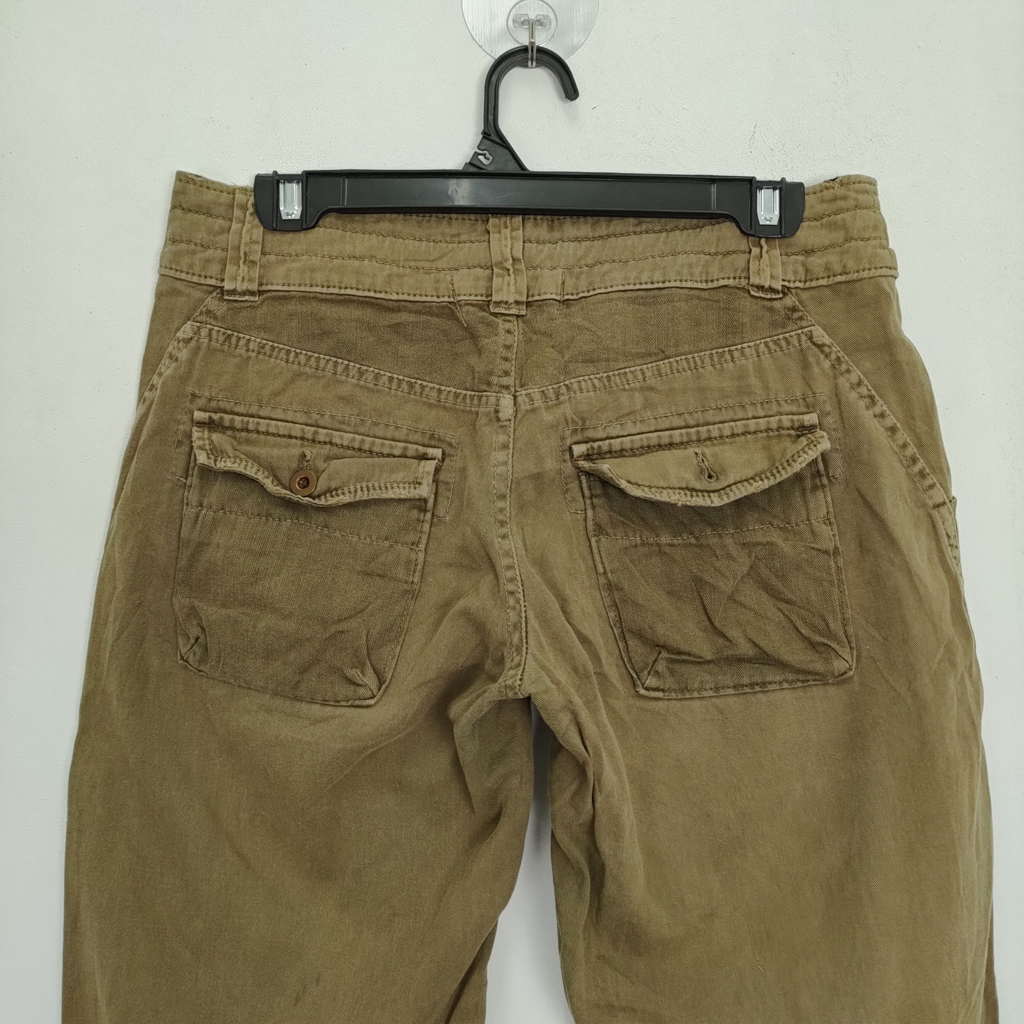Japanese Brand VINTAGE FADED GREEN CUBE SUGAR FLARE PANTS Size US 29 - 13 Thumbnail