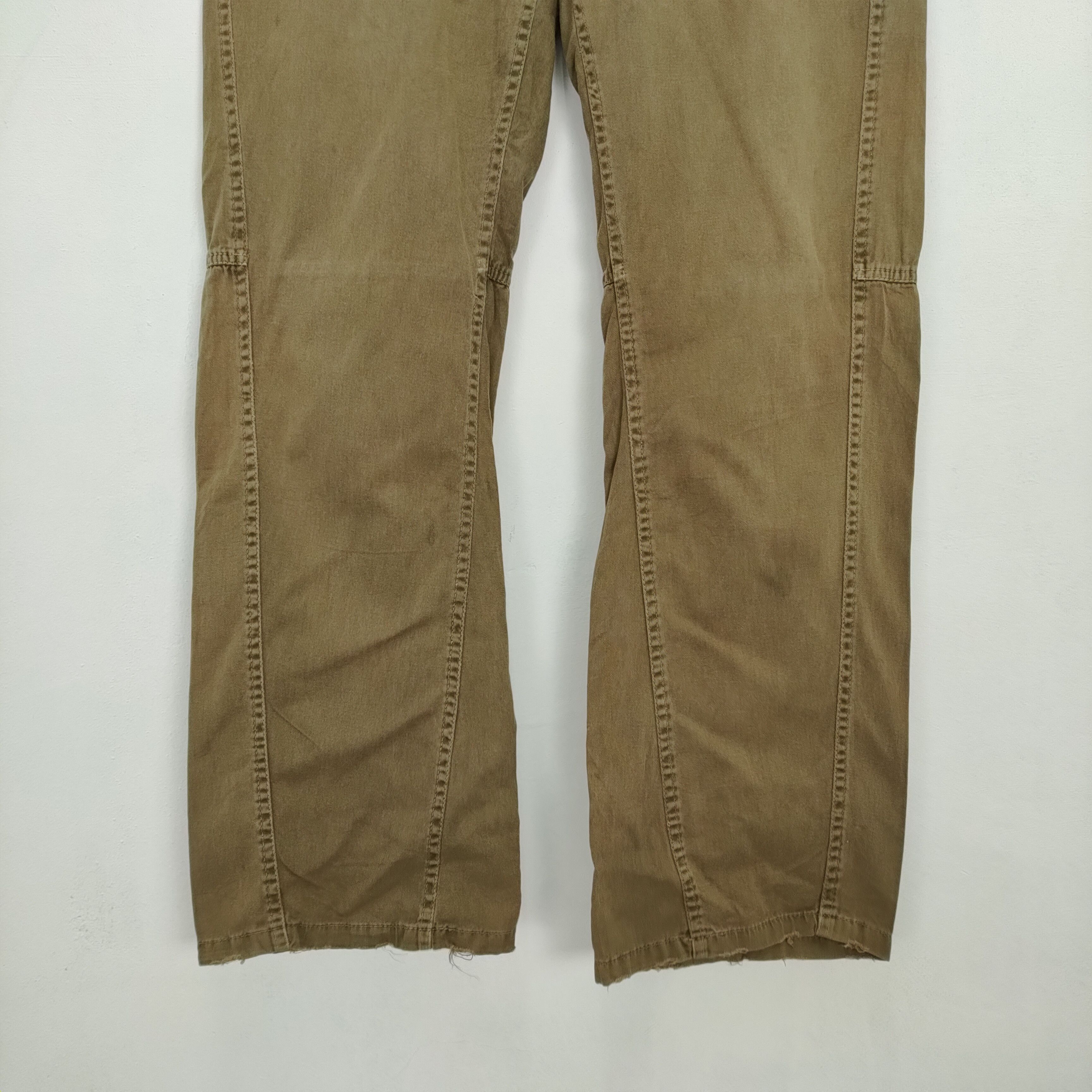 Japanese Brand VINTAGE FADED GREEN CUBE SUGAR FLARE PANTS Size US 29 - 3 Thumbnail